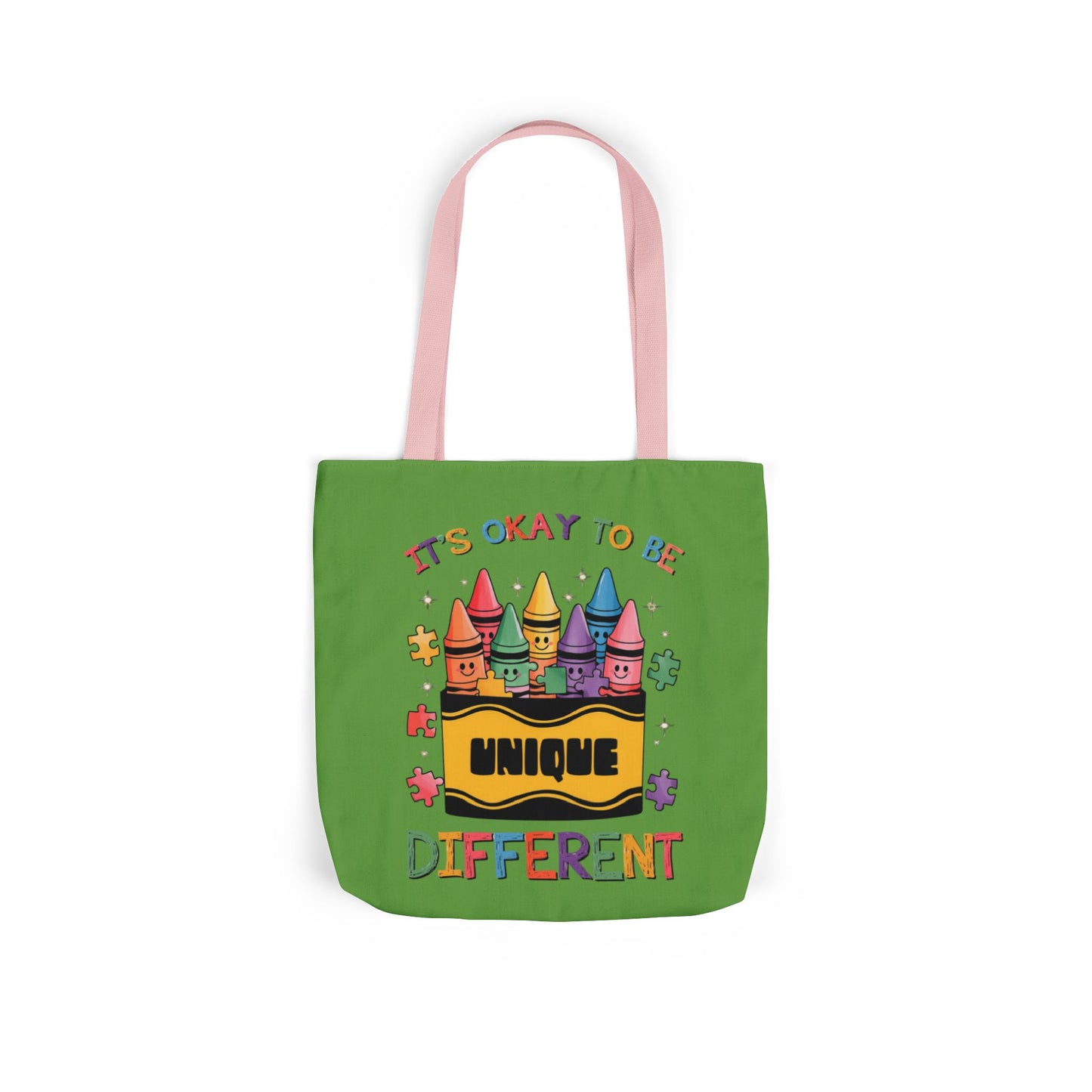 Autism Awareness & Pride Collection Unique Canvas Tote Bag with Colorful Castle Design