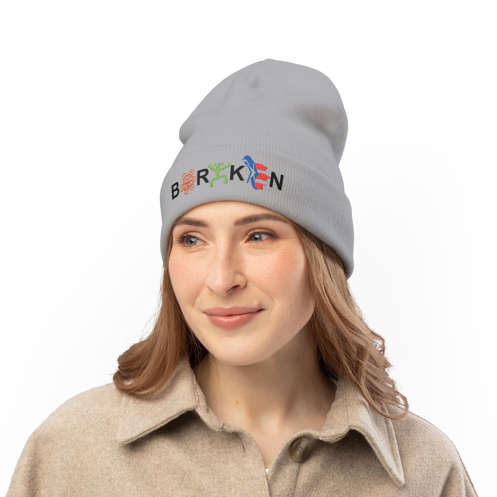 Boricua Winter Beanie – Puerto Rico Pride Knit Hat — Colorful Borough Icon Letters