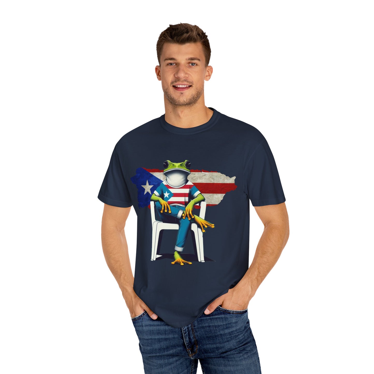 Patriotic Puerto Rican Shirt Patriotic Frog T-shirt, Humor Shirt, Gift for Nature Lovers, Summer BBQ Outfit