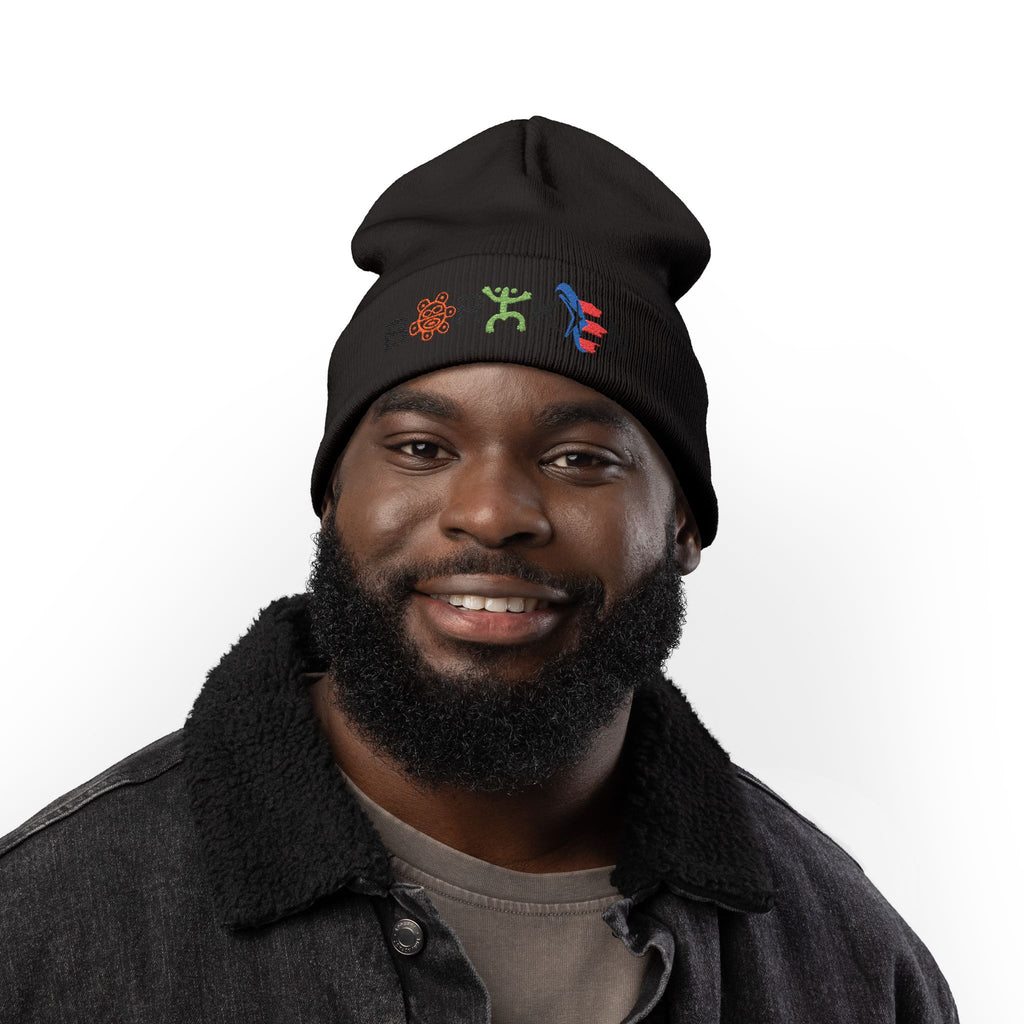 Boricua Winter Beanie – Puerto Rico Pride Knit Hat — Colorful Borough Icon Letters