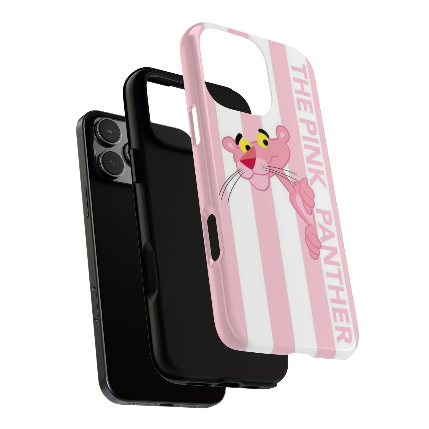 Pink Panther Tough Case Retro Striped Phone Case with "The Pink Panther" Design
