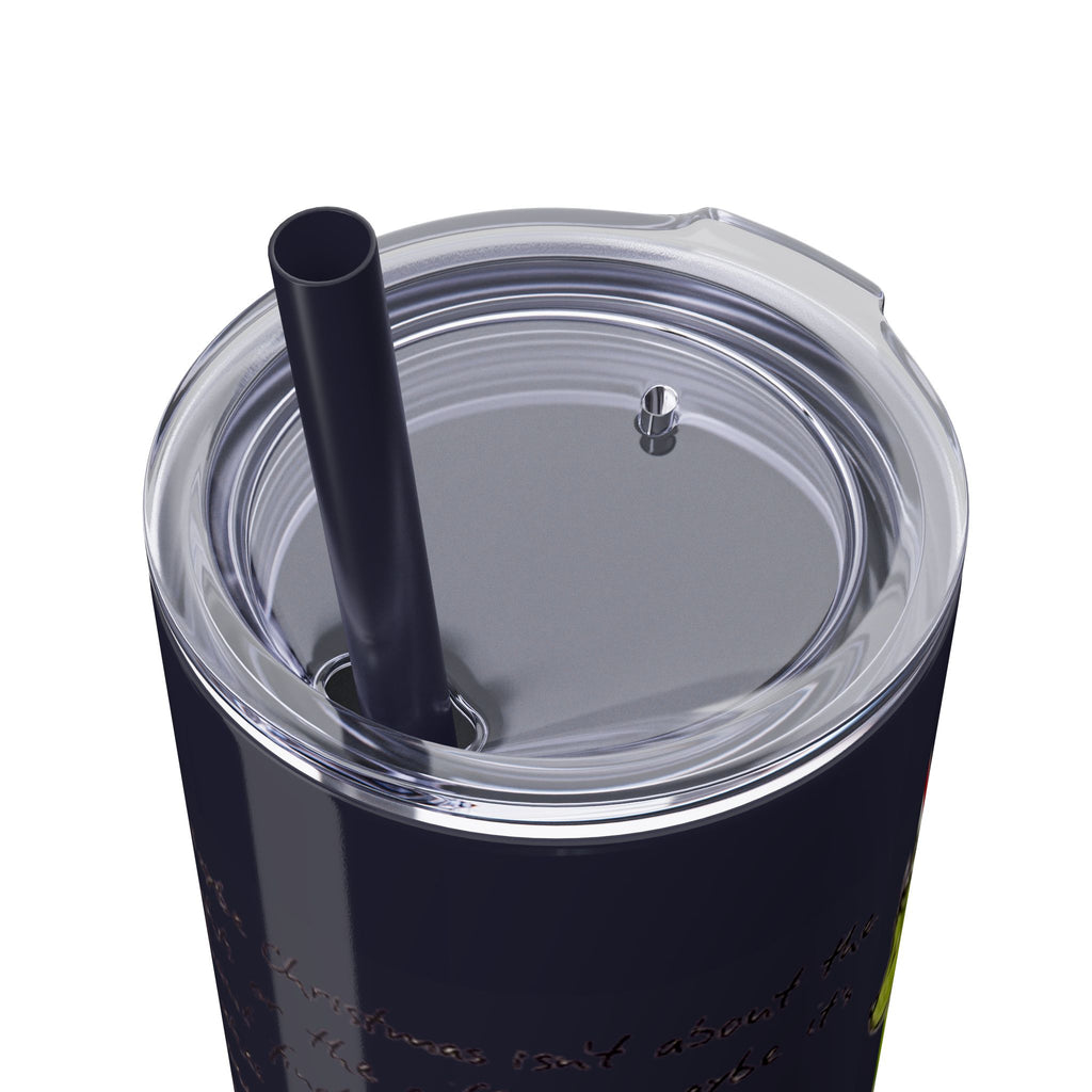 Grinch Christmas Skinny Tumbler with Straw — Dr. Seuss Holiday Quote Design, 20oz Christmas Mugs Collection
