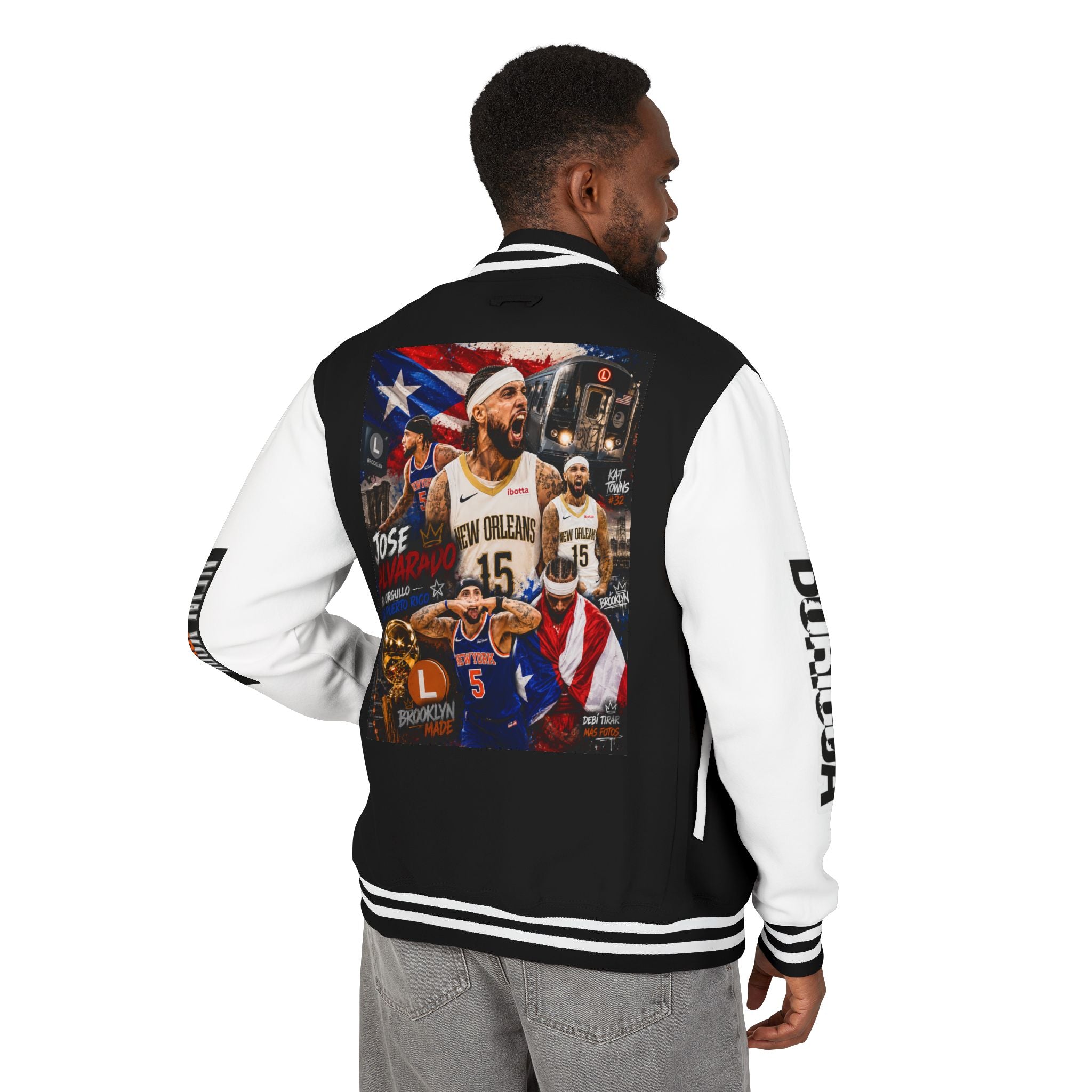Basketball-Inspired Letterman Jacket — Men's Retro Varsity Sports Jacket Jose AlvarTribute Varsity Jacket