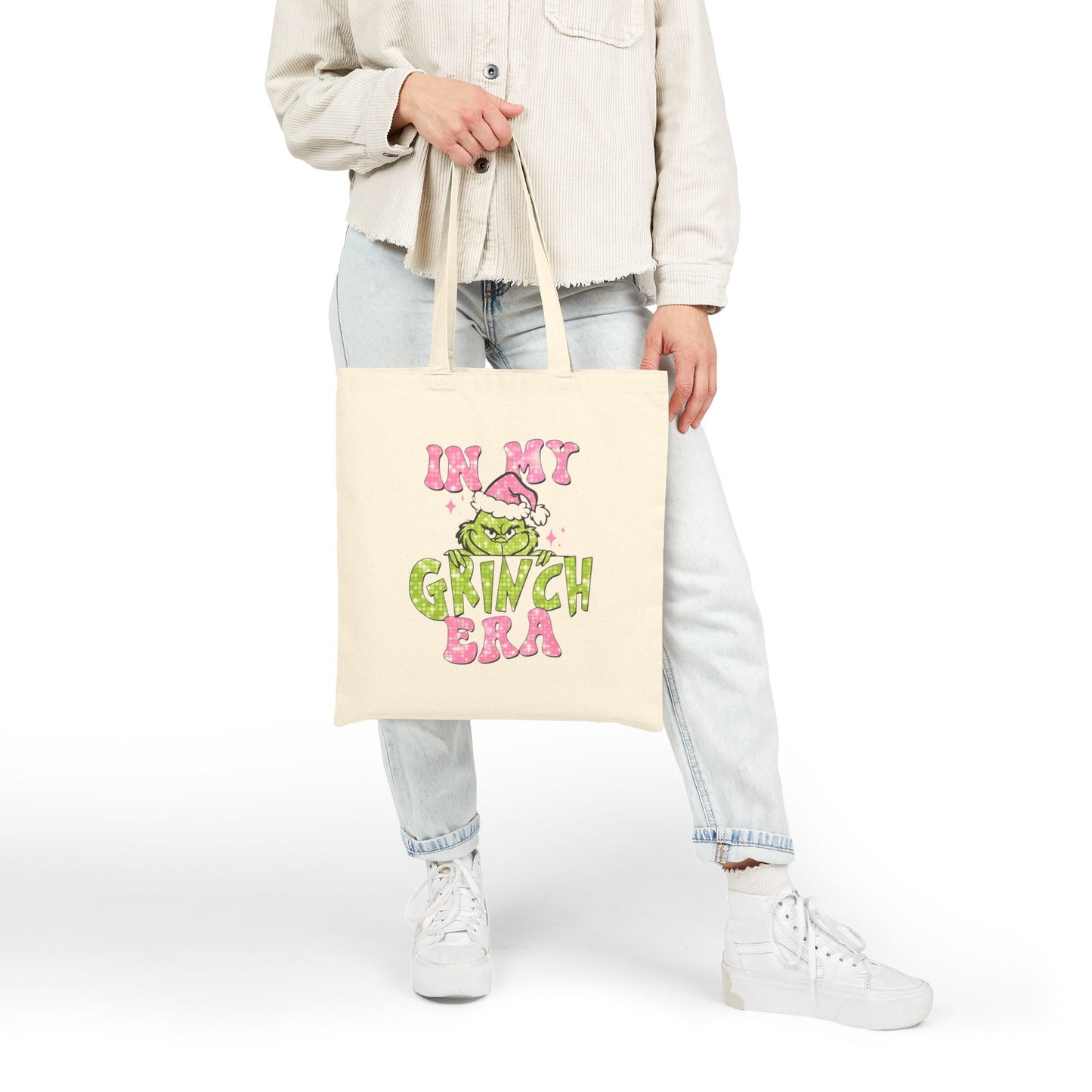 Grinch Era Cotton Canvas Tote Bag | Fun Holiday Shopping Bag