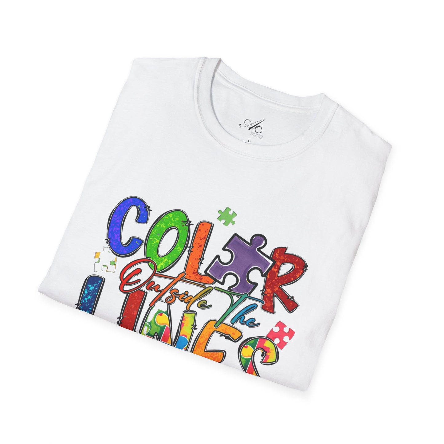 Color Outside the Lines Unisex T-Shirt for Autism Awareness