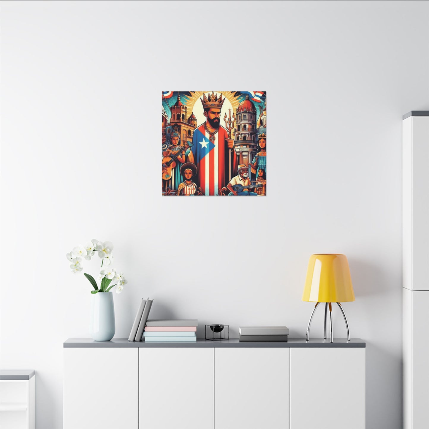 Vibrant Puerto Rican Art Canvas, Cultural Wall Decor, Celebration Decor, Unique Gift, Home Accent, Multi-Size