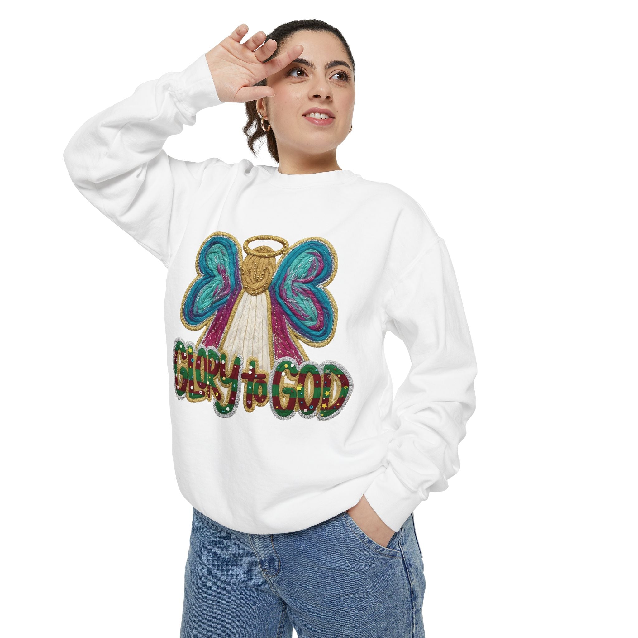 Glory to God Angel Sweatshirt Christmas Holiday Collection  Festive T-Shirt & Sweater