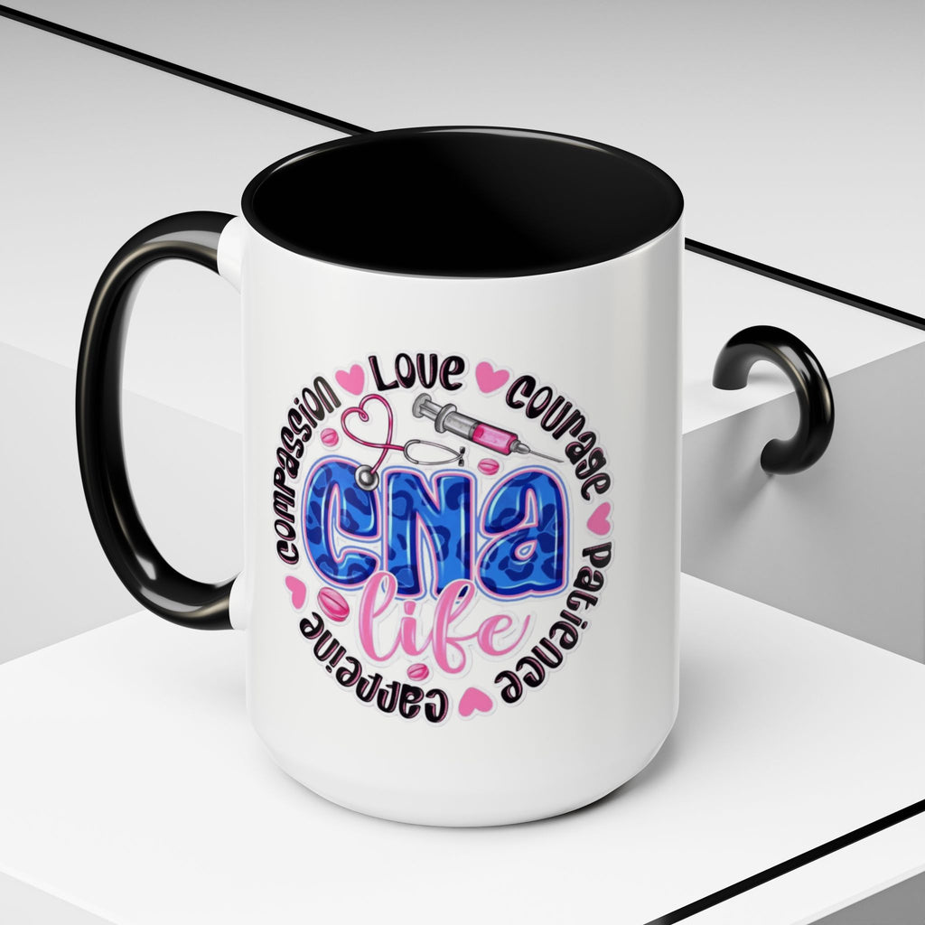 CNA Life Coffee Mug — Compassion, Courage & Patience Accent Mug (11/15oz) Medical Christmas Mug