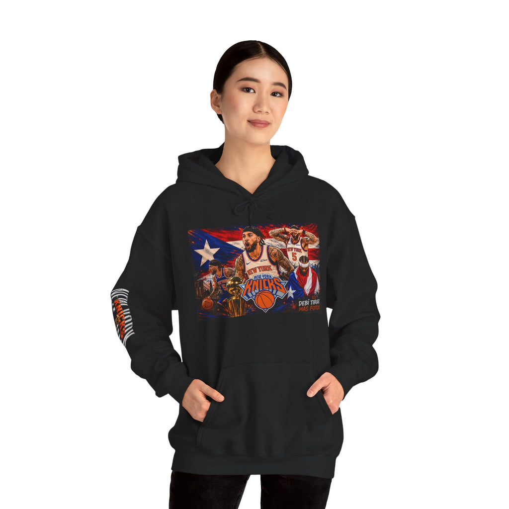 NY-K Retro Player Collage Hoodie — Basketball Fan Sweatshirt