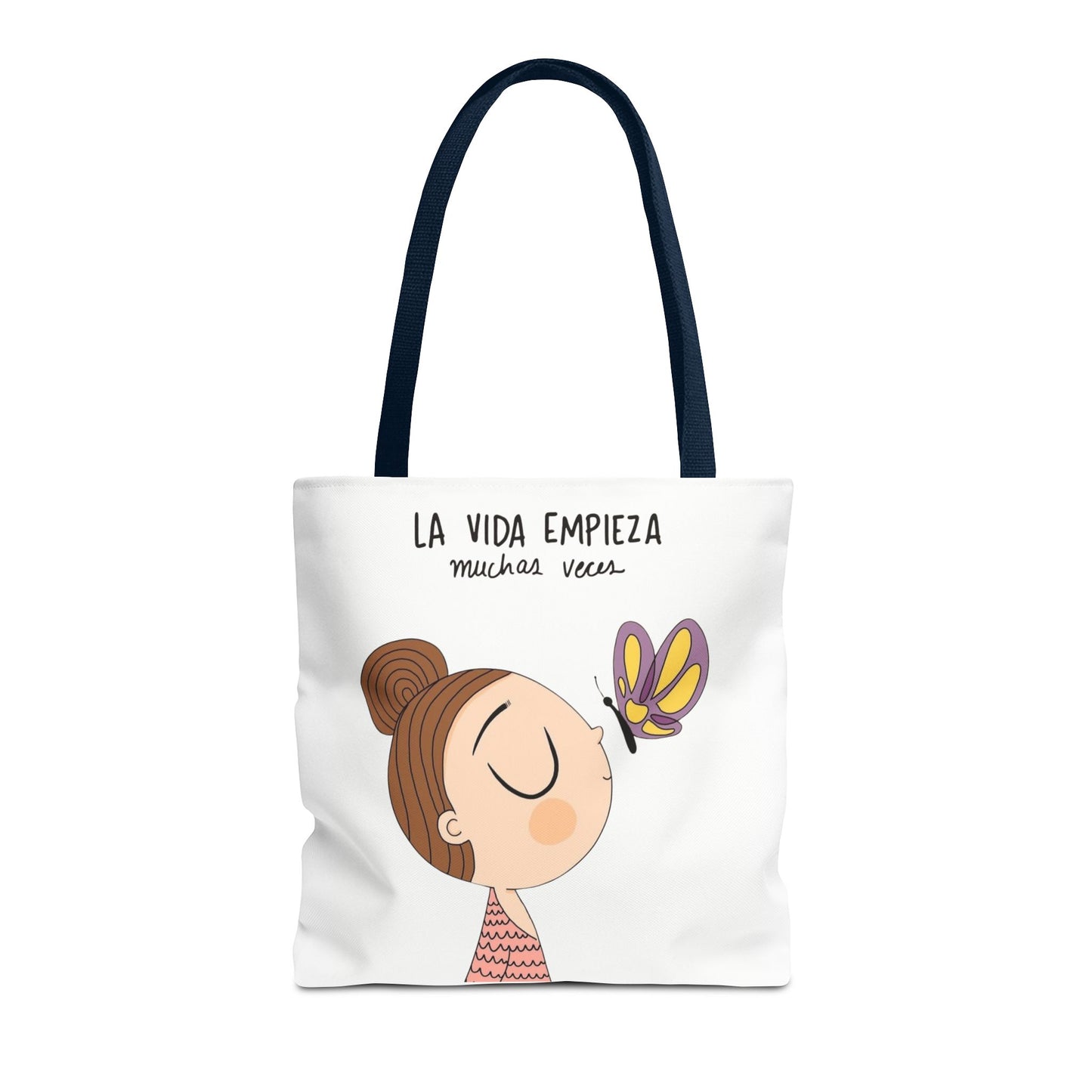 Lleva inspiración contigo a donde vayas, Eco-Friendly Carryall, Motivational Gift, Cute Reusable Shopper, Butterfly Design, Brighten Your Day