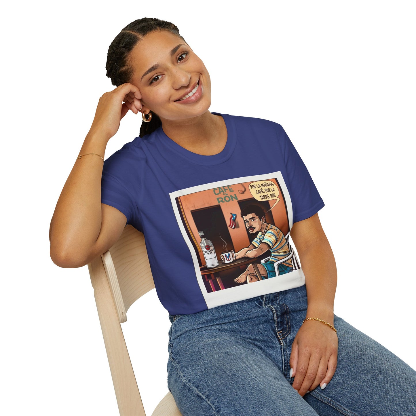 POR LA MANANA CAFE  Coffee Lovers, Casual Wear, Unisex Fashion Proud Puerto Rican Tee  Puerto Rican Heritage Shirt