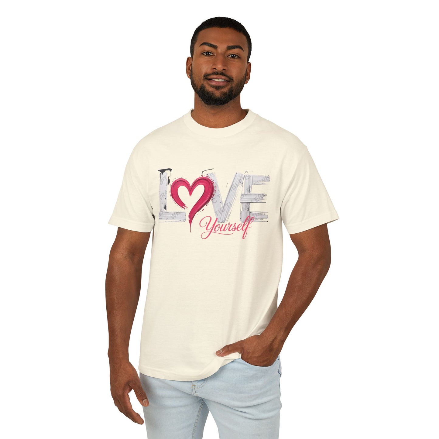 Love Yourself Graphic Tee  Heart Typography Self-Love Shirt