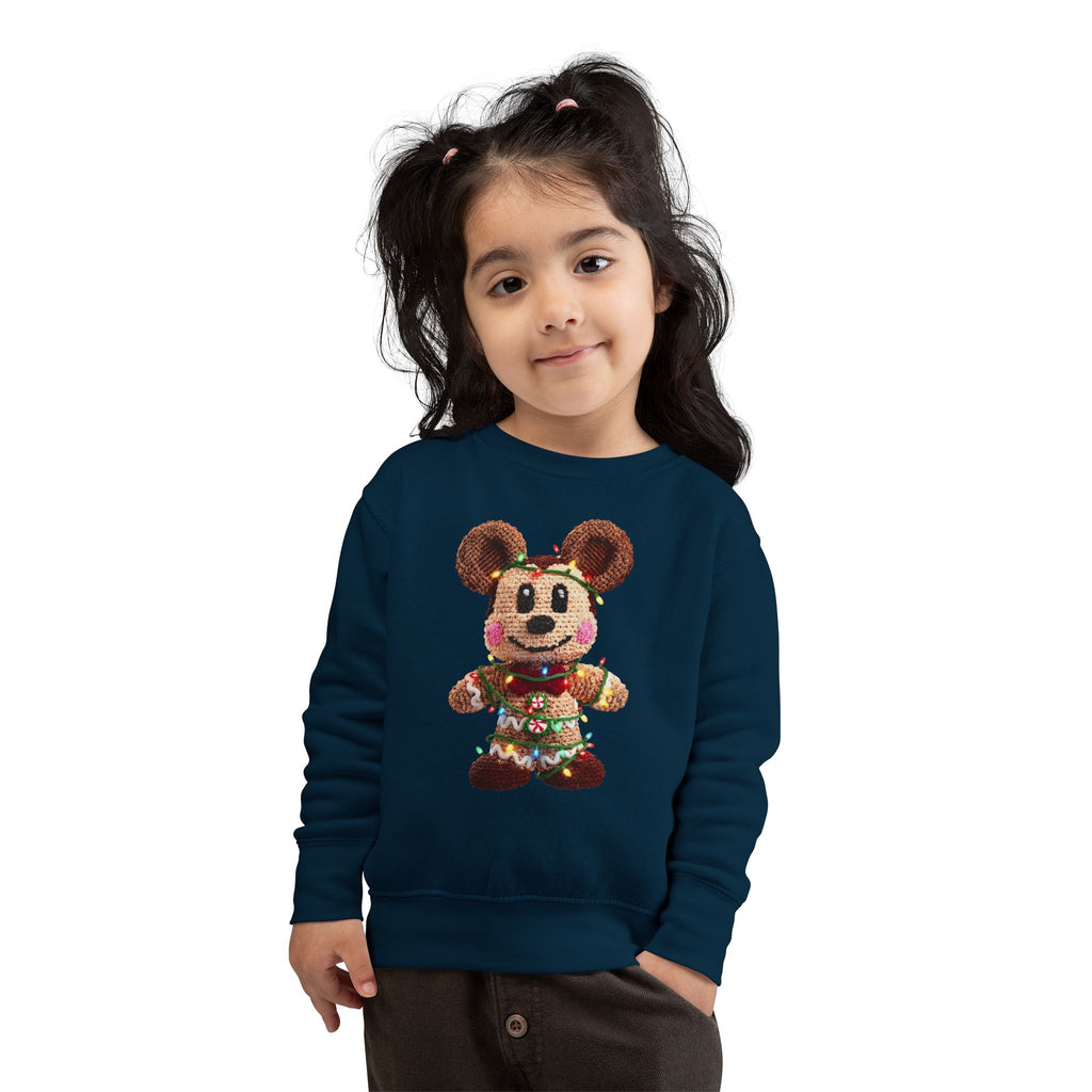 Holiday Plush Bear Toddler Sweatshirt  Festive Lights & Wreath Design