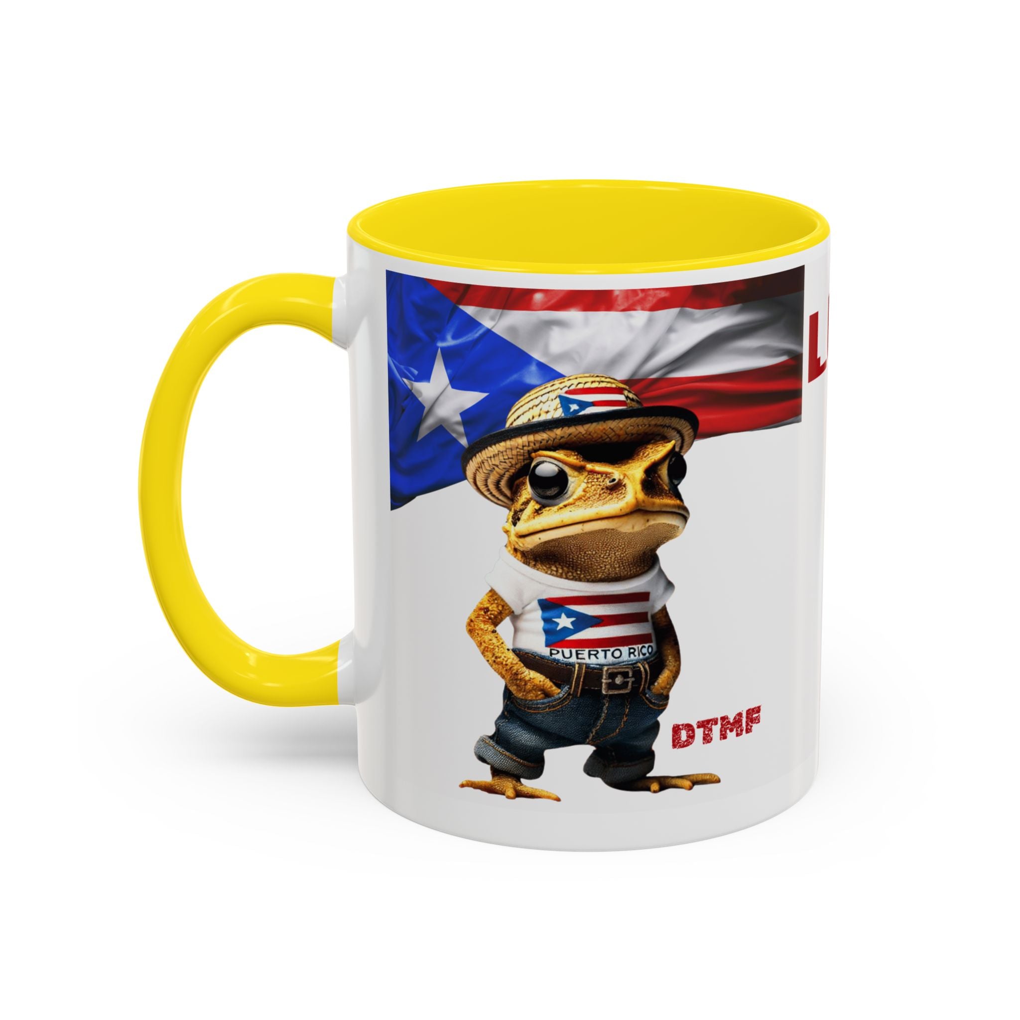 Puerto Rican Frog Character Coffee Mug - Fun Accent Mug for Coffee Lovers