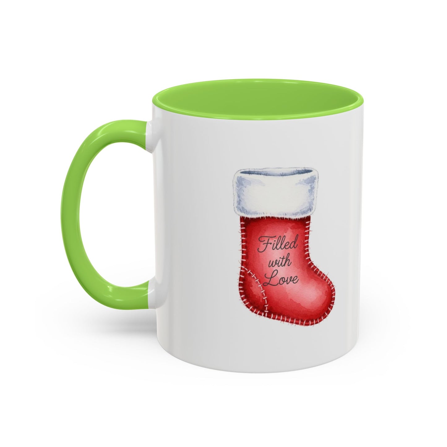 Holiday Mugs Christmas Gift Ideas Hot Cocoa & Coffee Cup Designs Filled with Love - Colorful 11oz & 15oz
