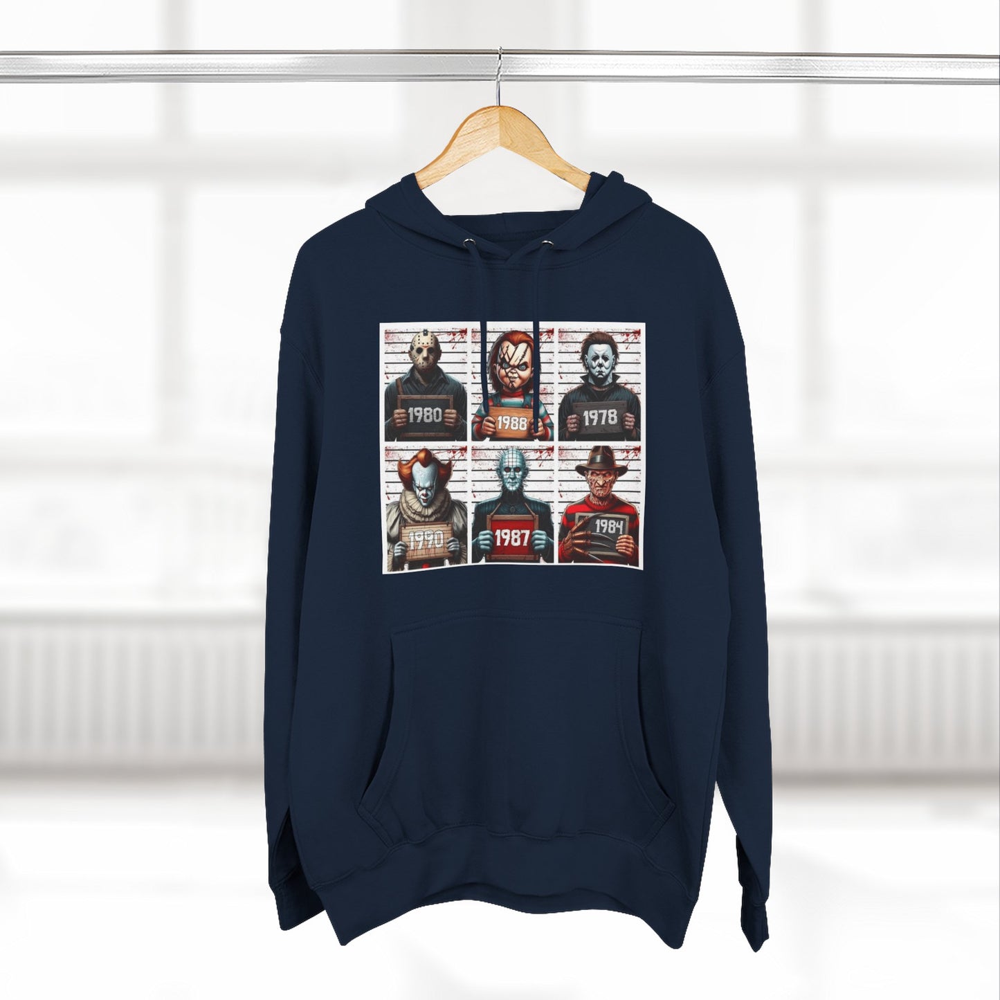 Spooky Vibes Only Halloween Sweater Retro Horror Movie Three-Panel Fleece Hoodie, Halloween Gift, Cozy Sweatshirt, Movie Lover Apparel, Vintage Movie Merchandise