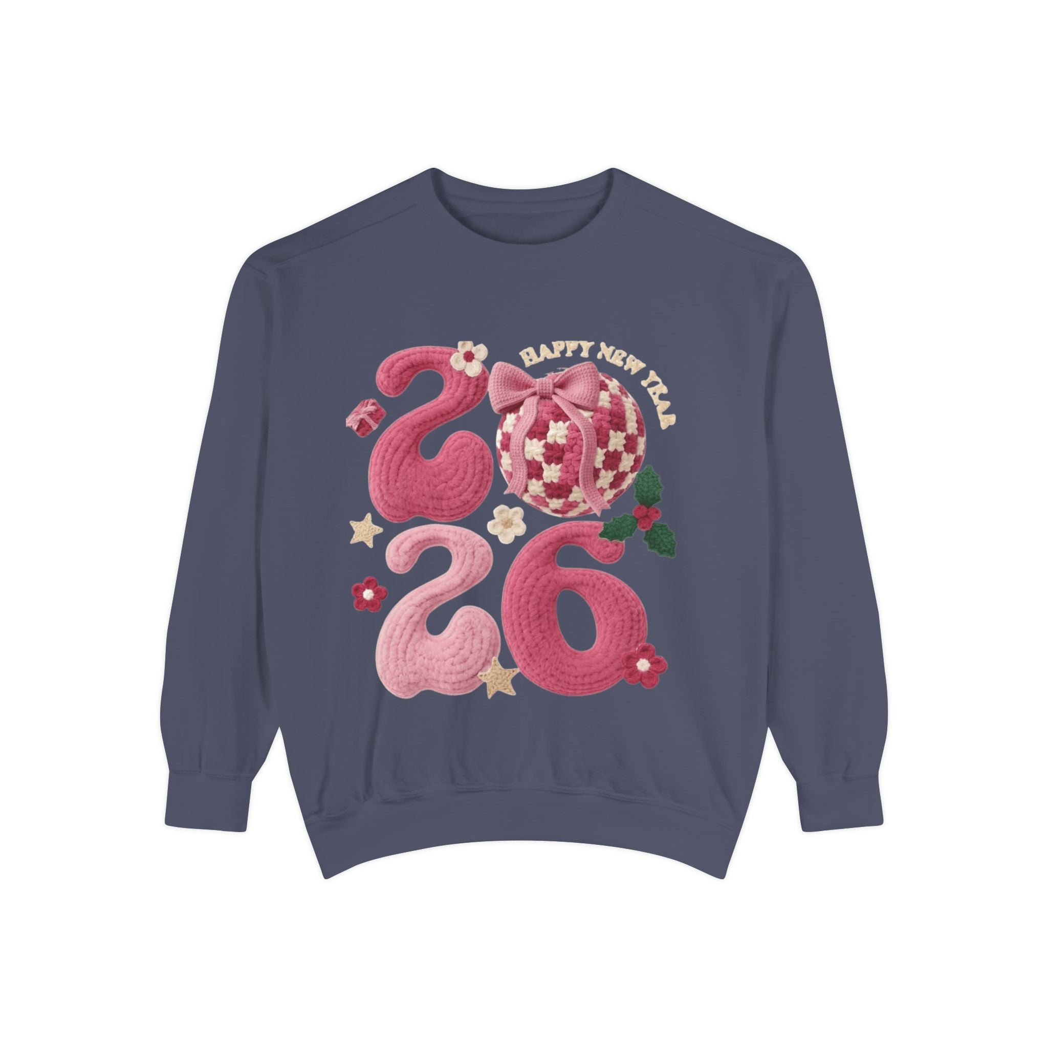 Happy New Year 2026 Sweater  Pink Festive Graphic Sweatshirt