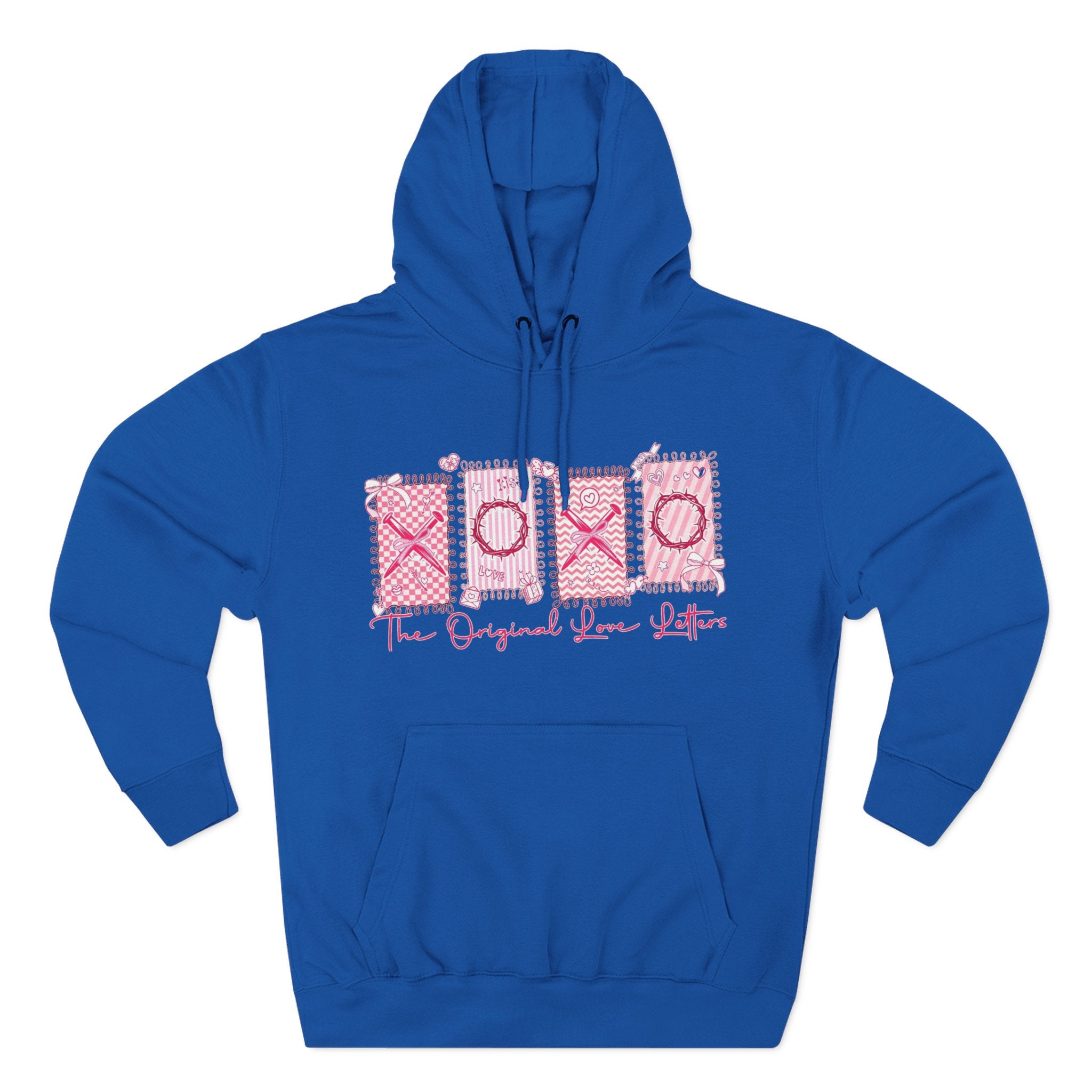 Hoodie  Pink XOXO Three Panel Love Letters Fleece Hoodie