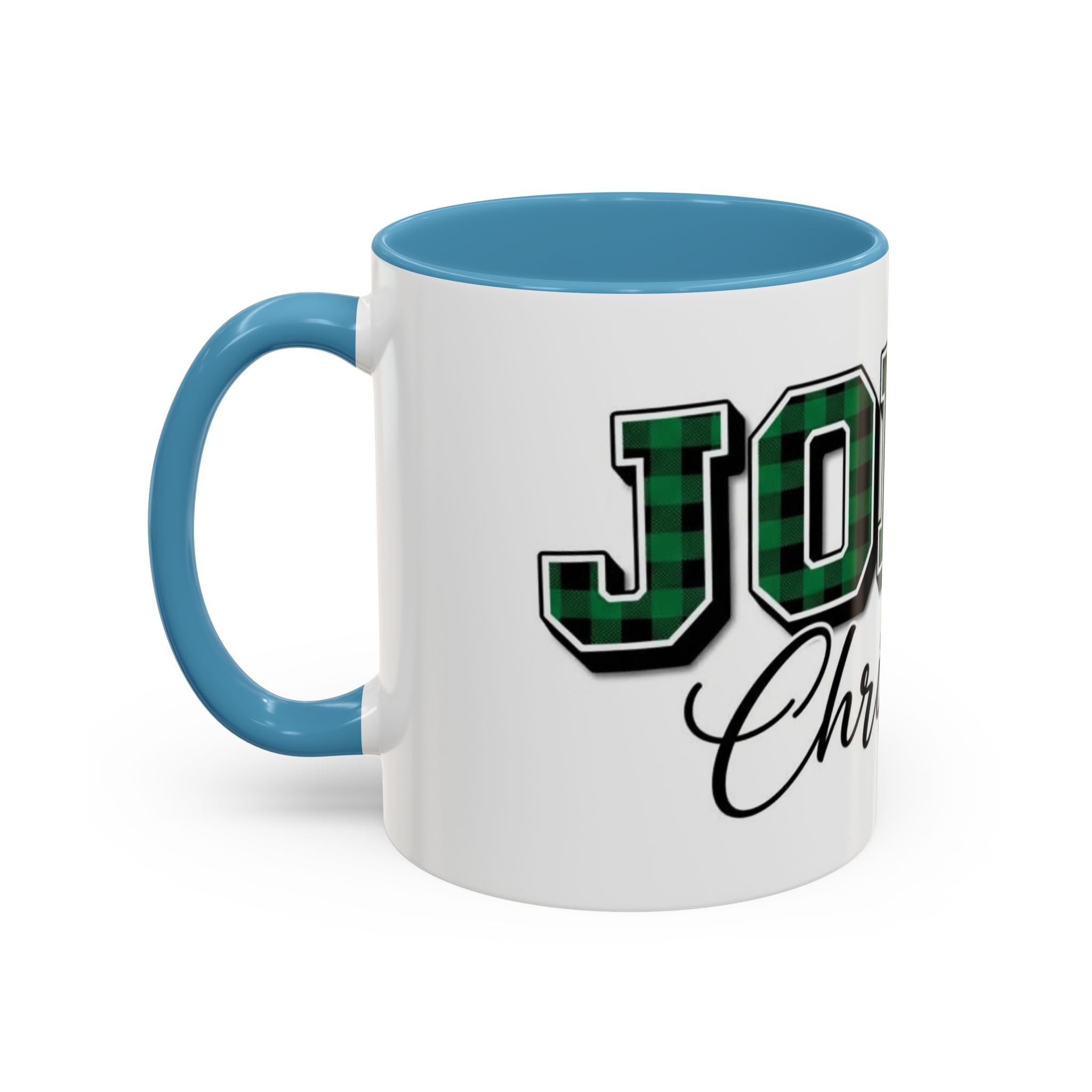 Holly Christmas Accent Coffee Mug — Green Plaid Holiday Gift (11/15oz)