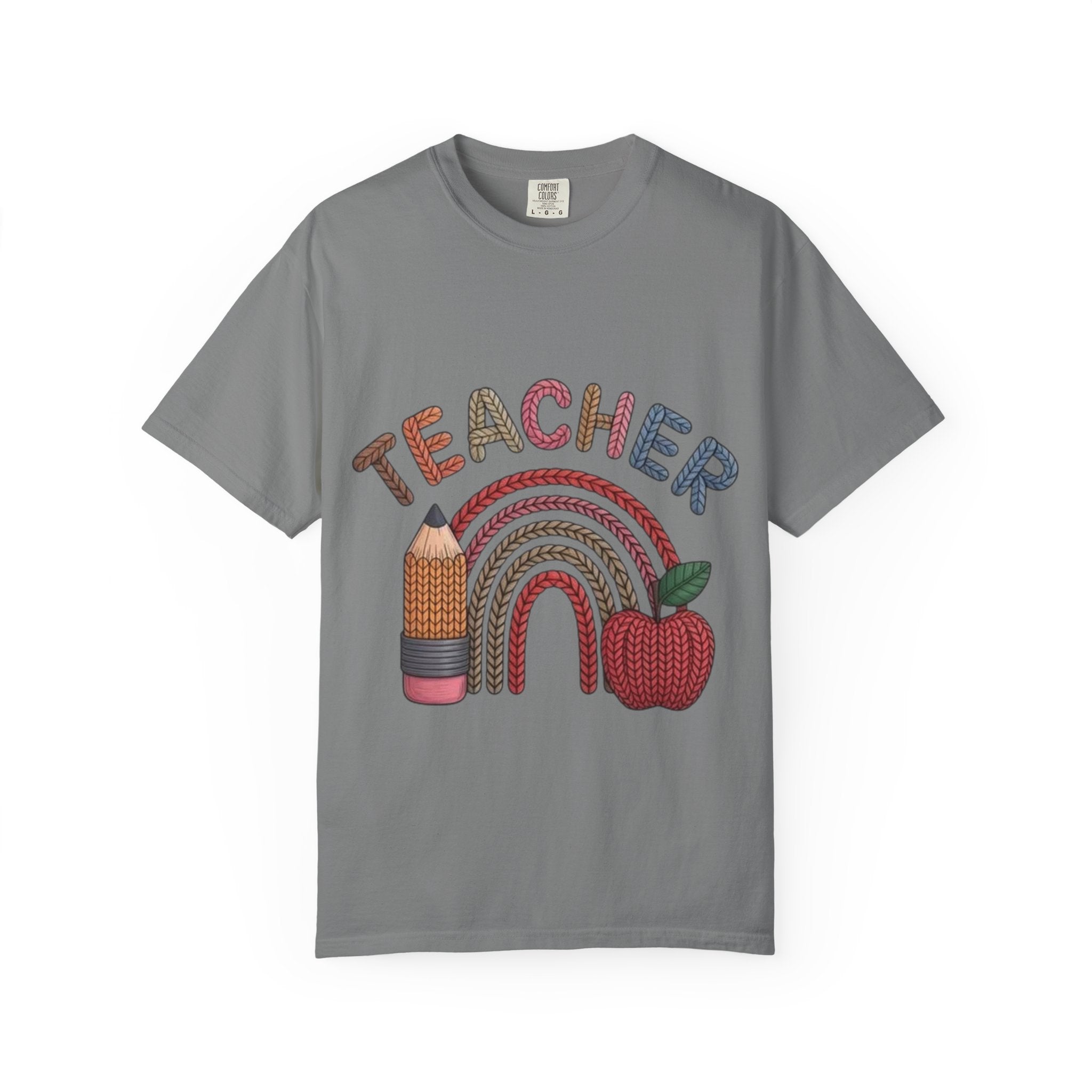 Teacher Rainbow Pencil & Apple T-Shirt — Back-to-School Gift for Educators