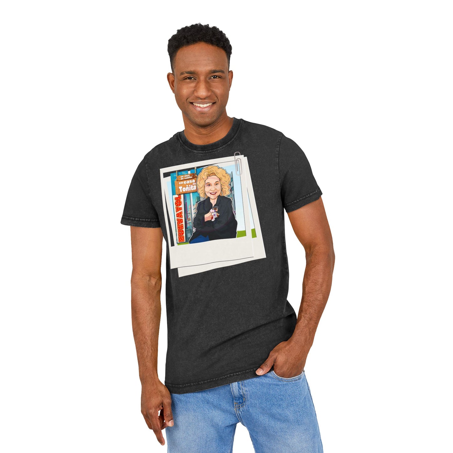Puerto Rican Heritage Shirt Acid Washed Round Neck Tee