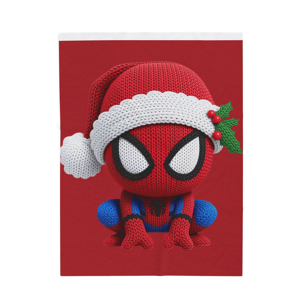 Magical Christmas Cartoon Blanket Christmas Spider Plush Blanket Cute Santa Hat Knit Spider-Man Throw