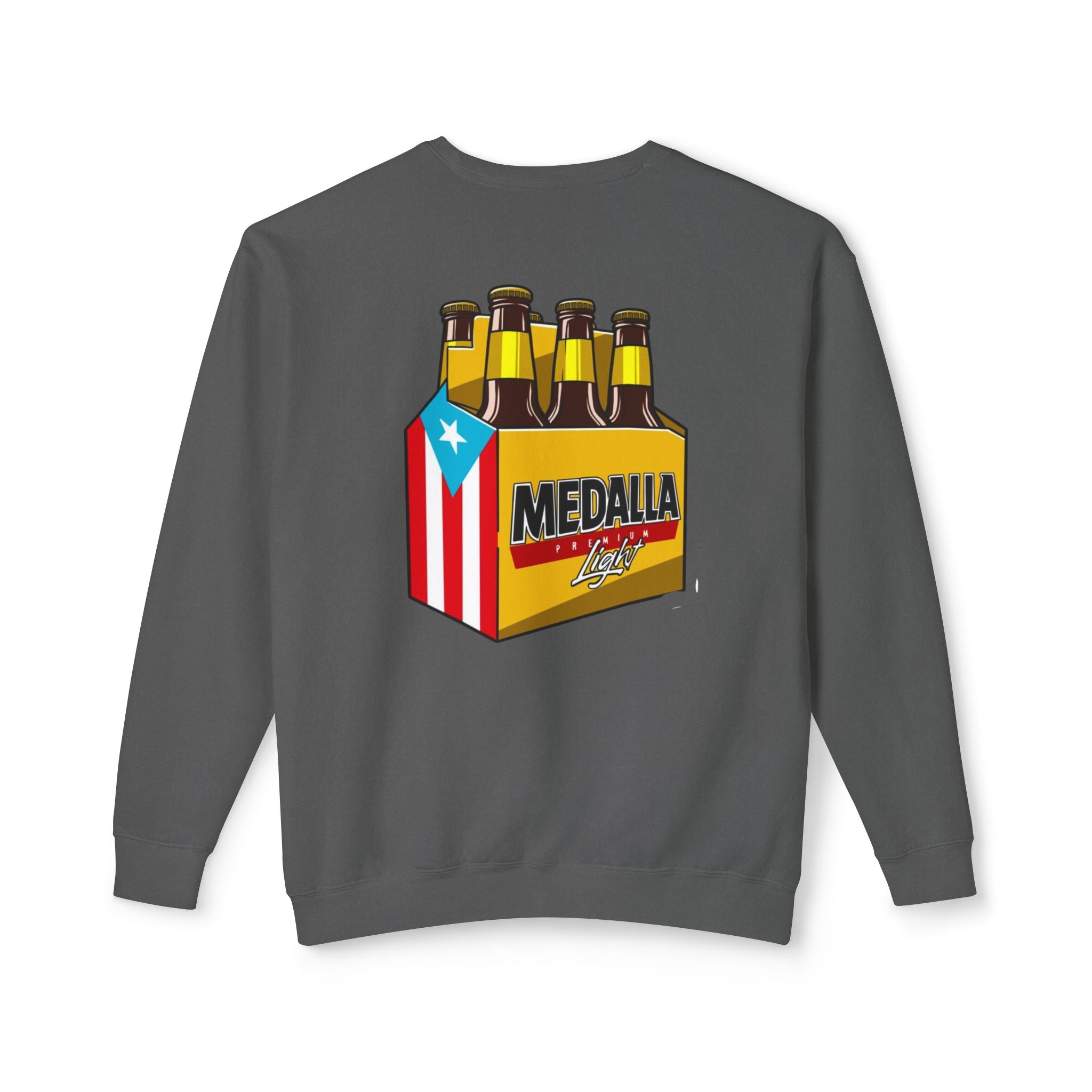 Medalla Light Puerto Rico Sweatshirt Coqui Boricua flag  Beer Pack Graphic Puerto Rico Navidades