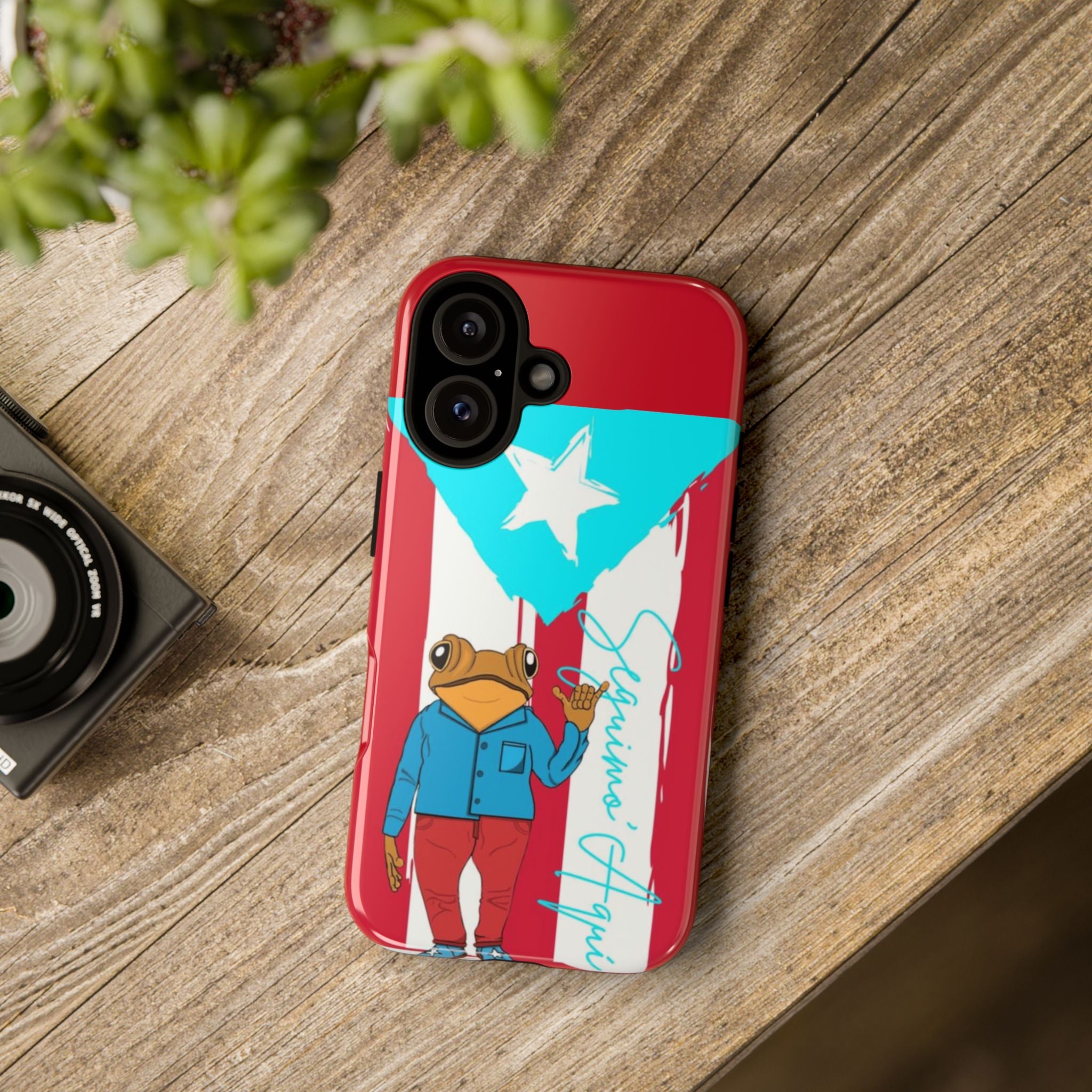 Puerto Rican Flag Frog Design ("Señorita Hops")Phone Case Isla del Encanto Phone Case – Puerto Rican Style