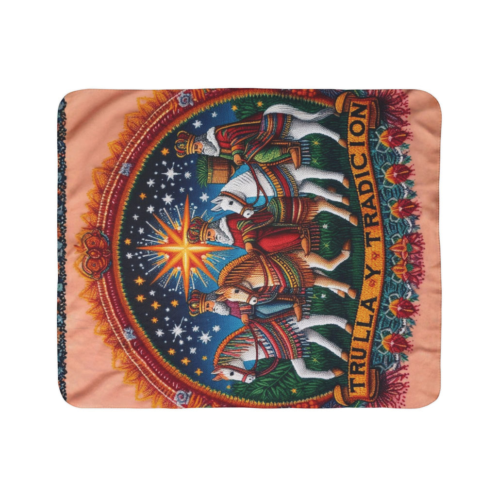 Fleece Sherpa Blanket  'Trulla y Tradición' Three Kings Nativity Throw