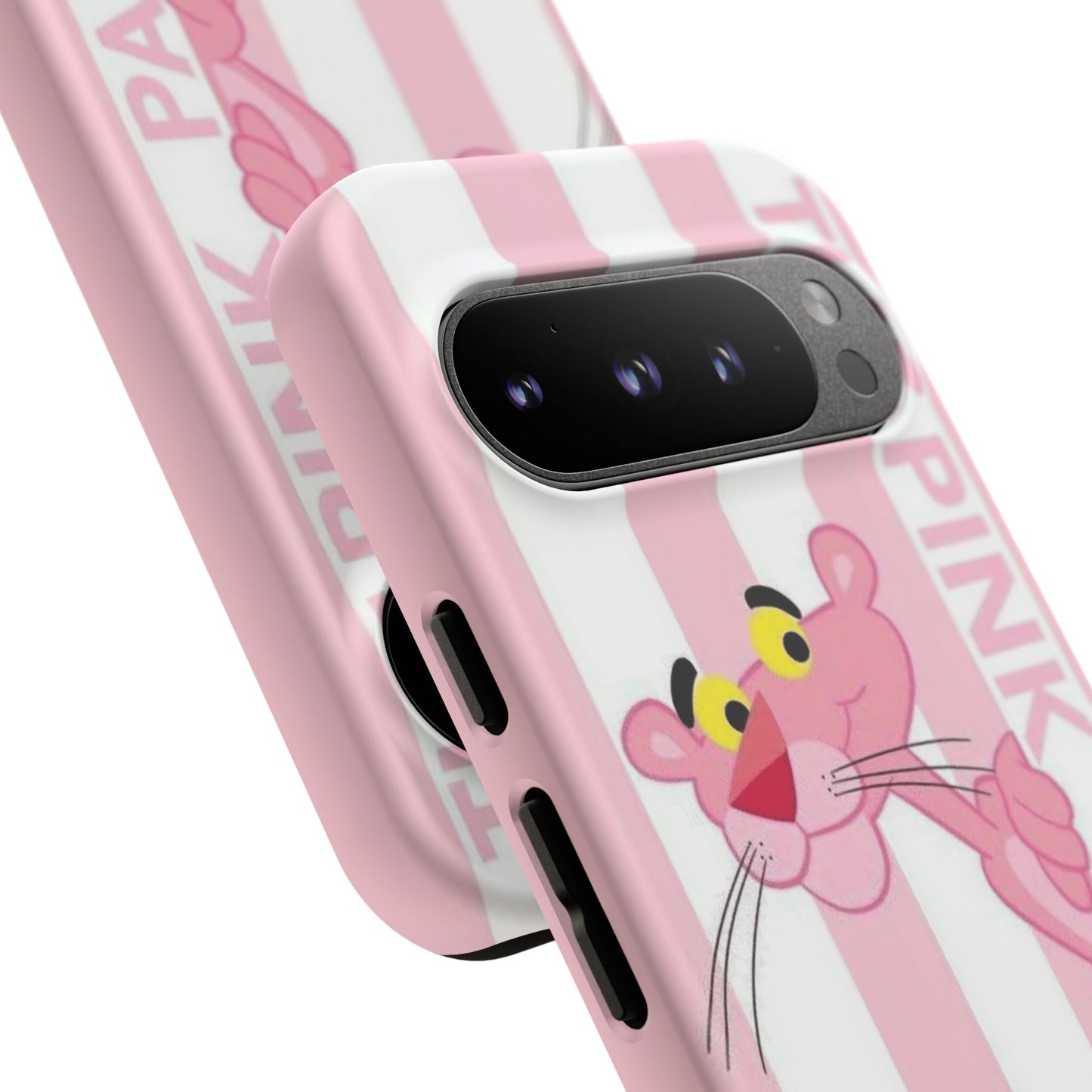 Pink Panther Tough Case Retro Striped Phone Case with "The Pink Panther" Design