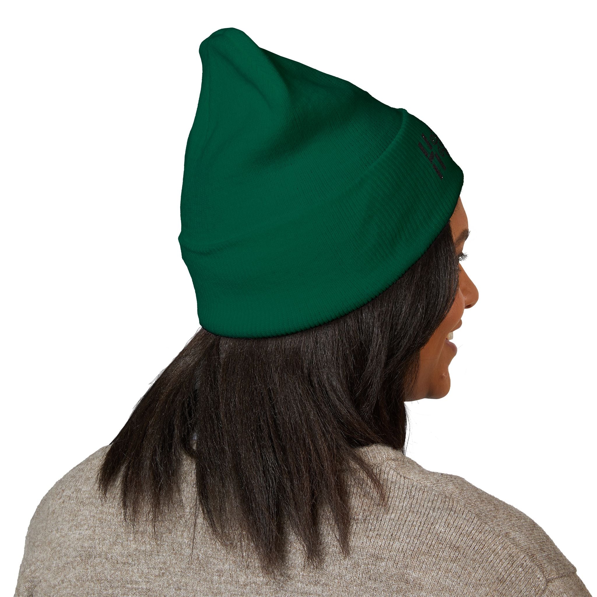 Embroidered 'Holi' Symbol Knit Hat Puerto Rico Beanie Hat – Boricua Pride Cuffed Winter Hat