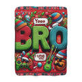 BRO Sherpa Fleece Blanket — Colorful 'I Love You' Cozy Gift for Brothers Holiday Christmas Blanket,