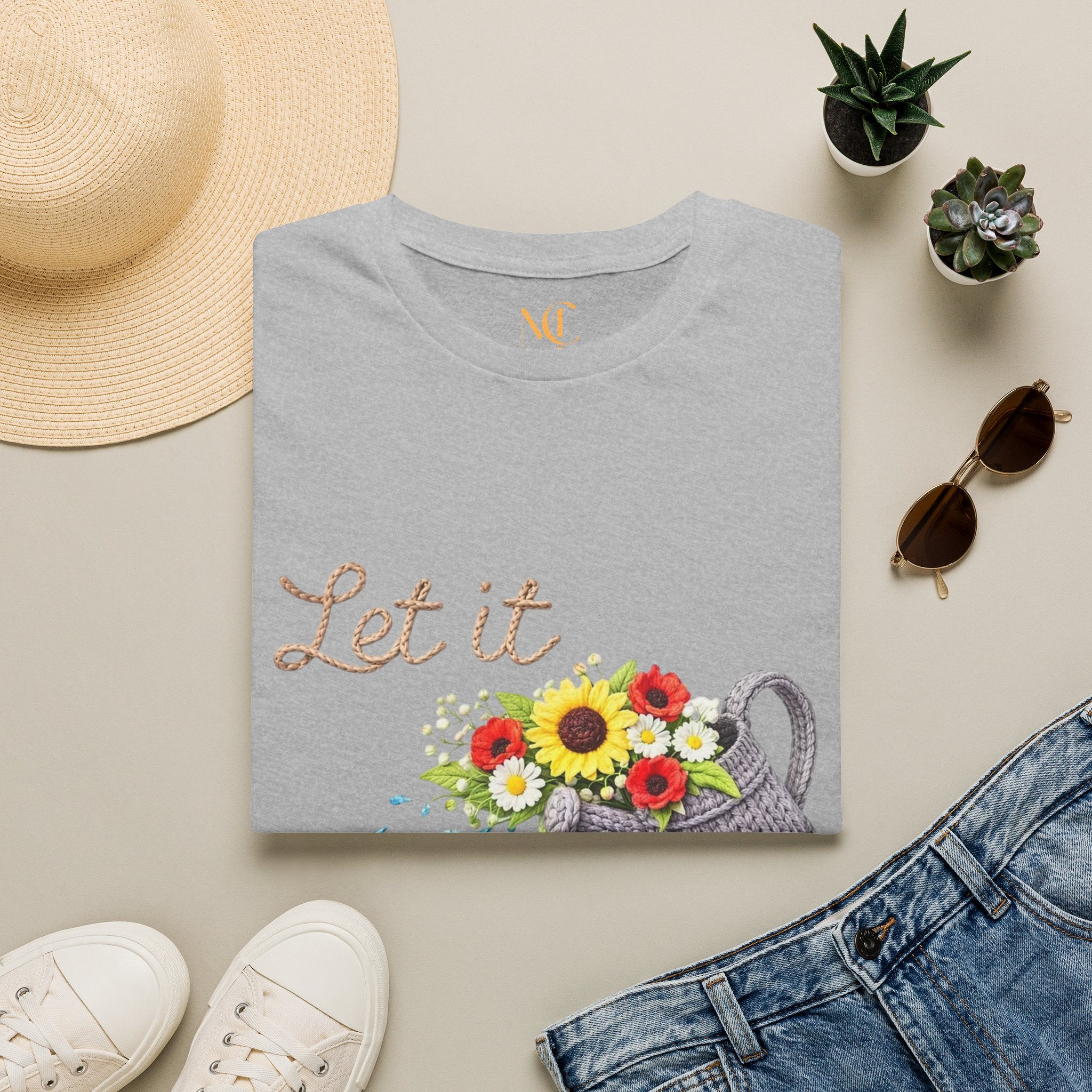 Let It Grow T-Shirt — Floral Watering Can Garden Tee