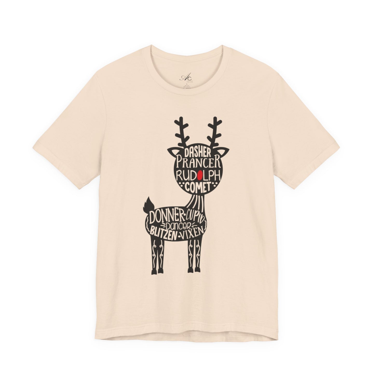 Christmas Reindeer Graphic Tee - Unisex Jersey Short Sleeve Shirt