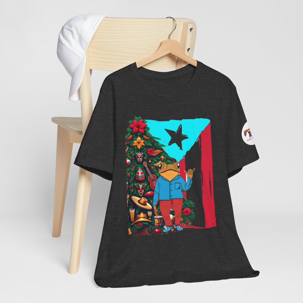 Puerto Rico Holiday T-Shirt  Coquí by Christmas Tree Graphic Puerto Rico’s Navidades