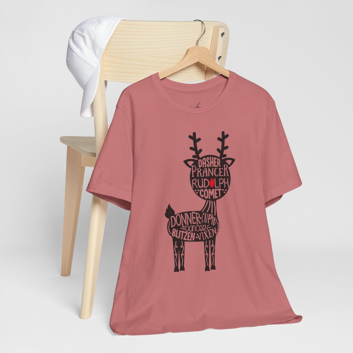 Christmas Reindeer Graphic Tee - Unisex Jersey Short Sleeve Shirt