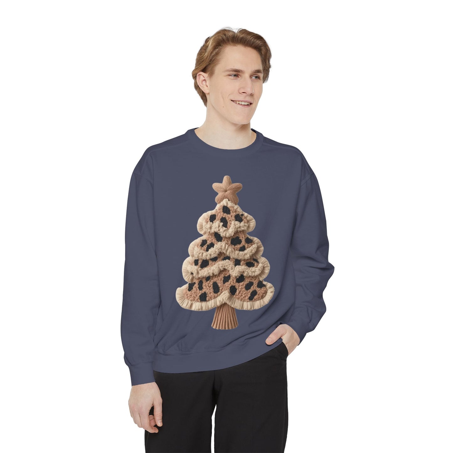Leopard Knit Christmas Tree Sweatshirt unique festive designs and joyful