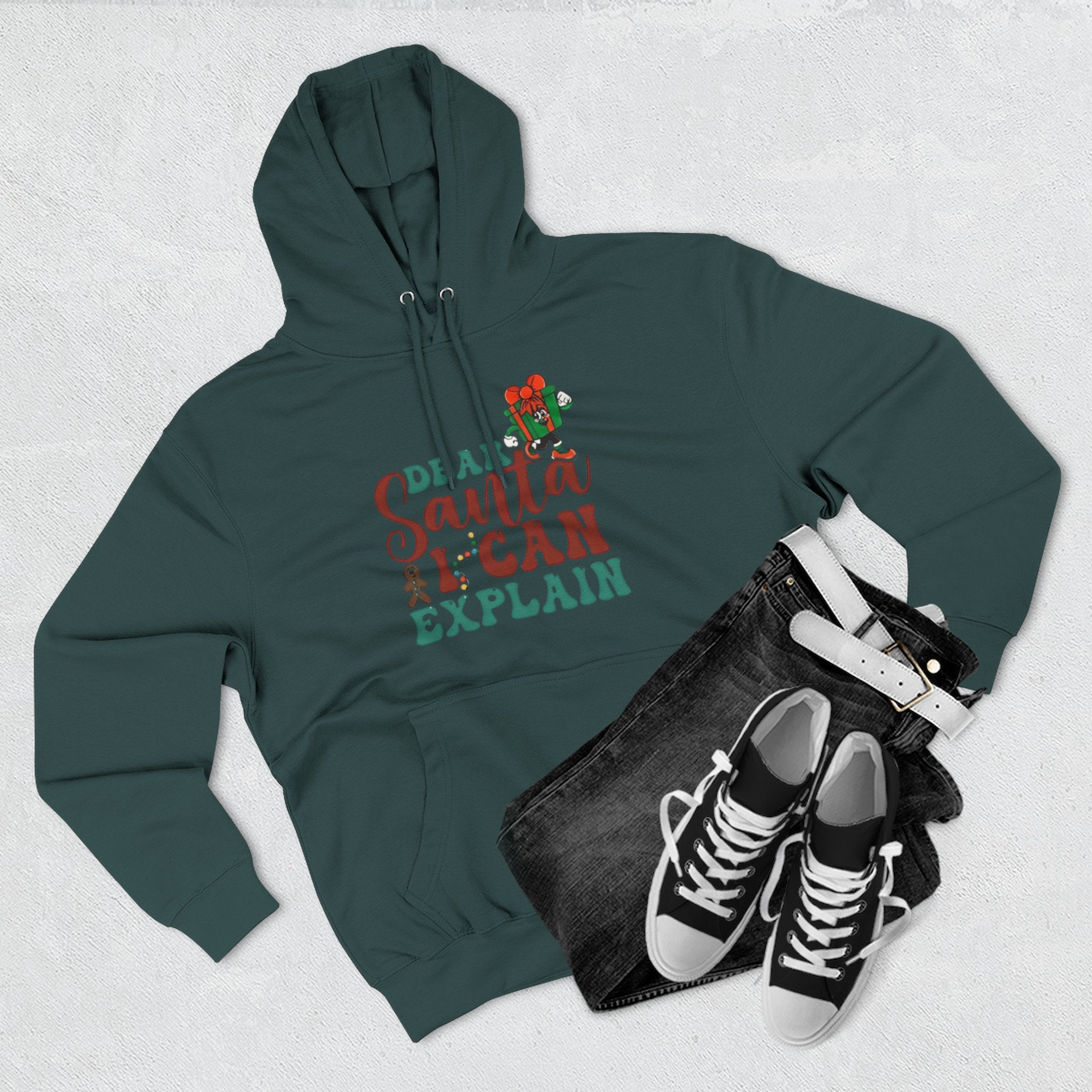 Christmas Hoodie “Dear Santa I Can Explain” Funny Holiday Pullover Christmas T-Shirts and Sweatshirts Collection