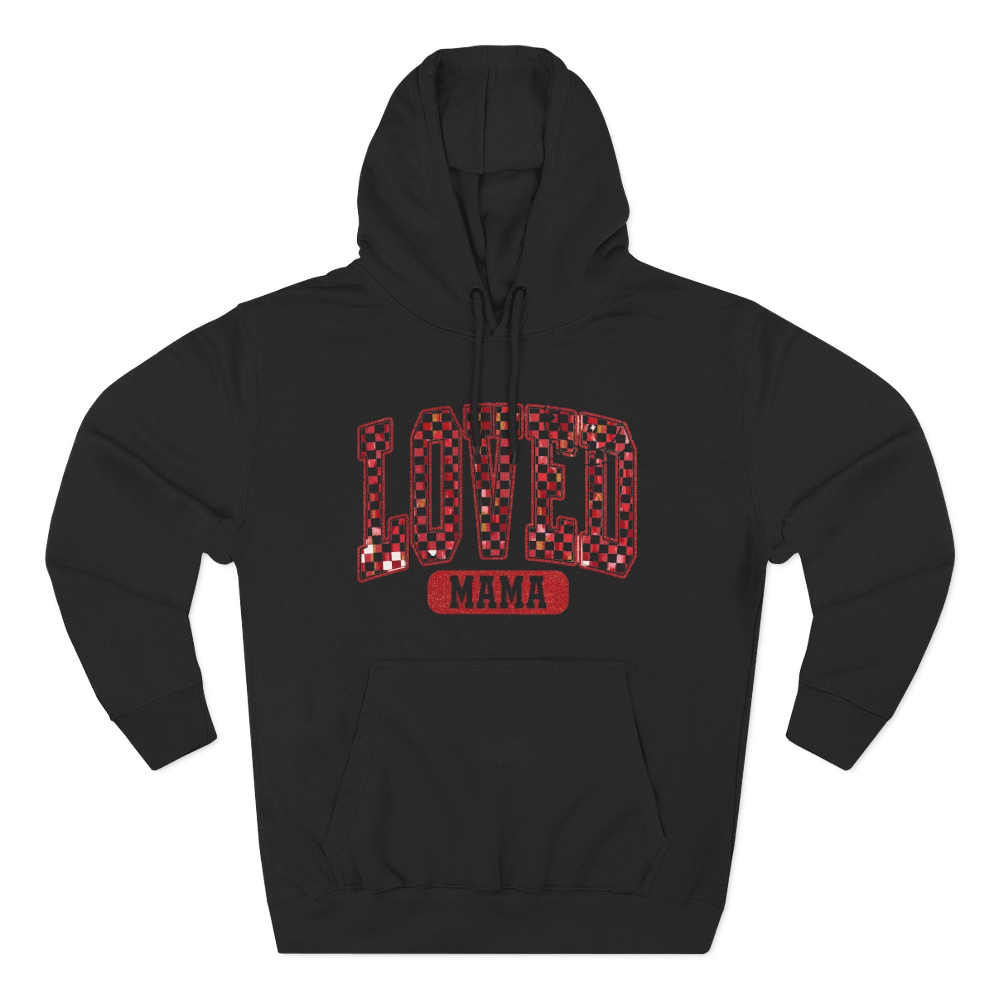 Hoodie  Loved Mama Checkerboard Graphic Hoodie