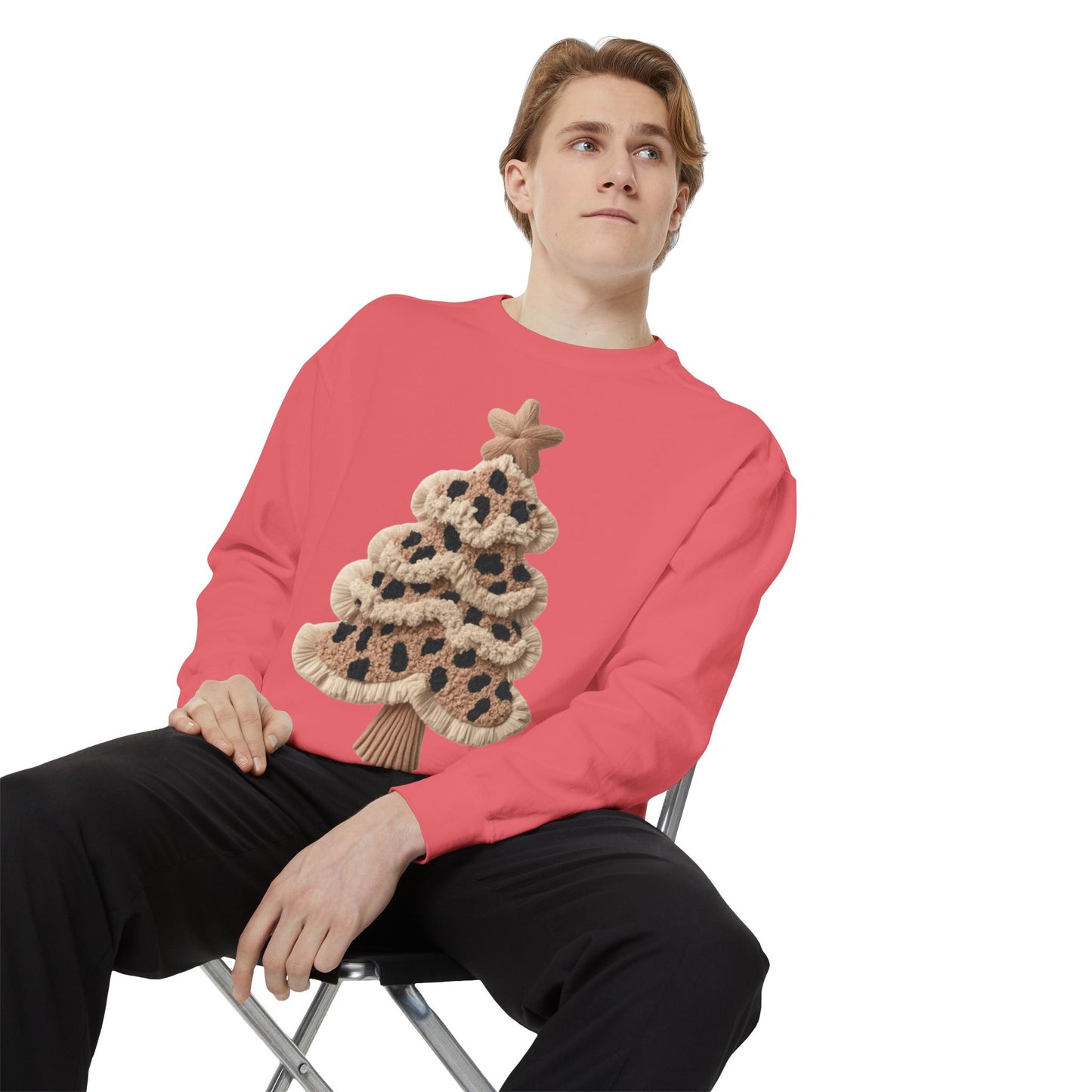 Leopard Knit Christmas Tree Sweatshirt unique festive designs and joyful
