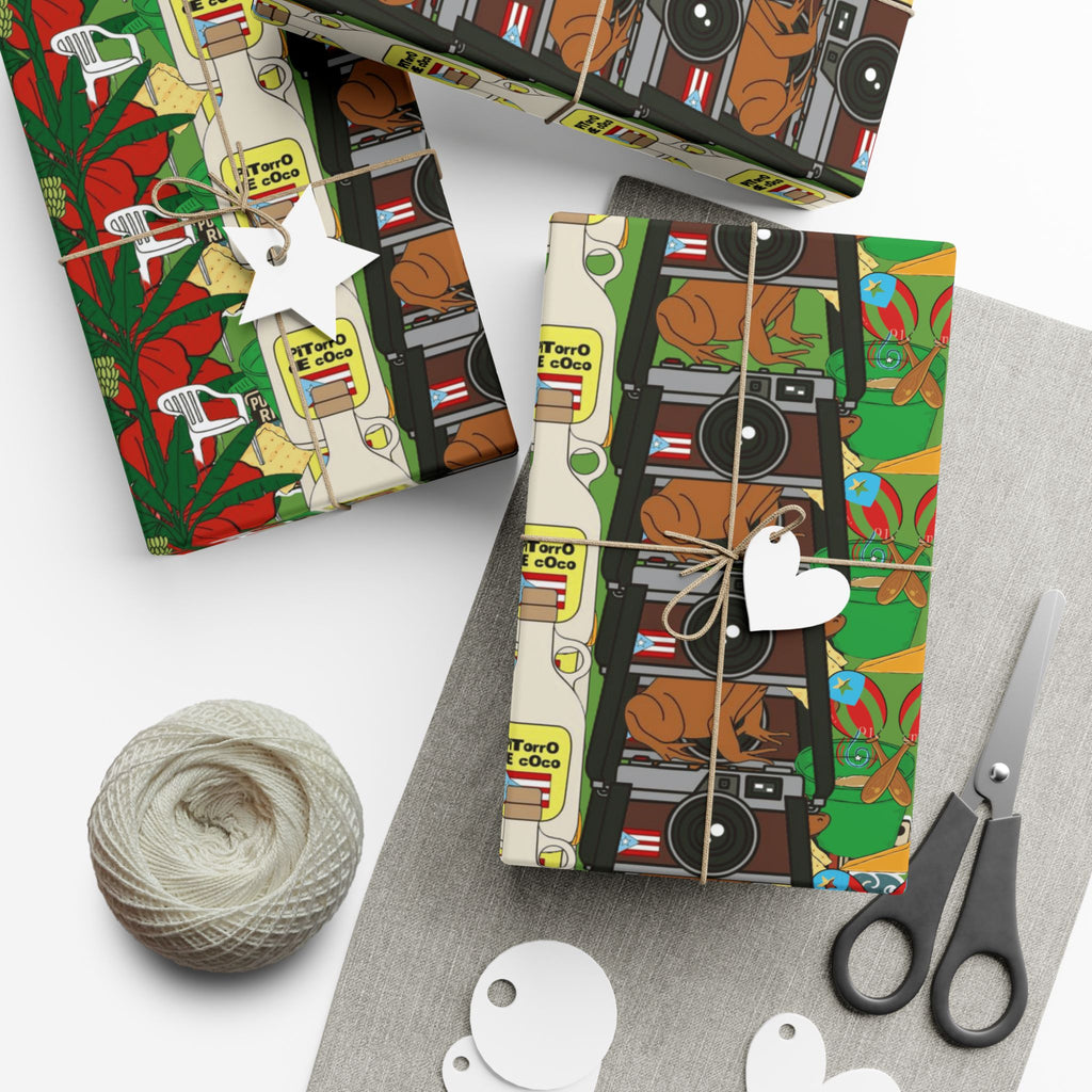 Navidad en Puerto Rico Wrapping Paper – Festive Boricua Holiday Gift Wrap 🇵🇷🎄