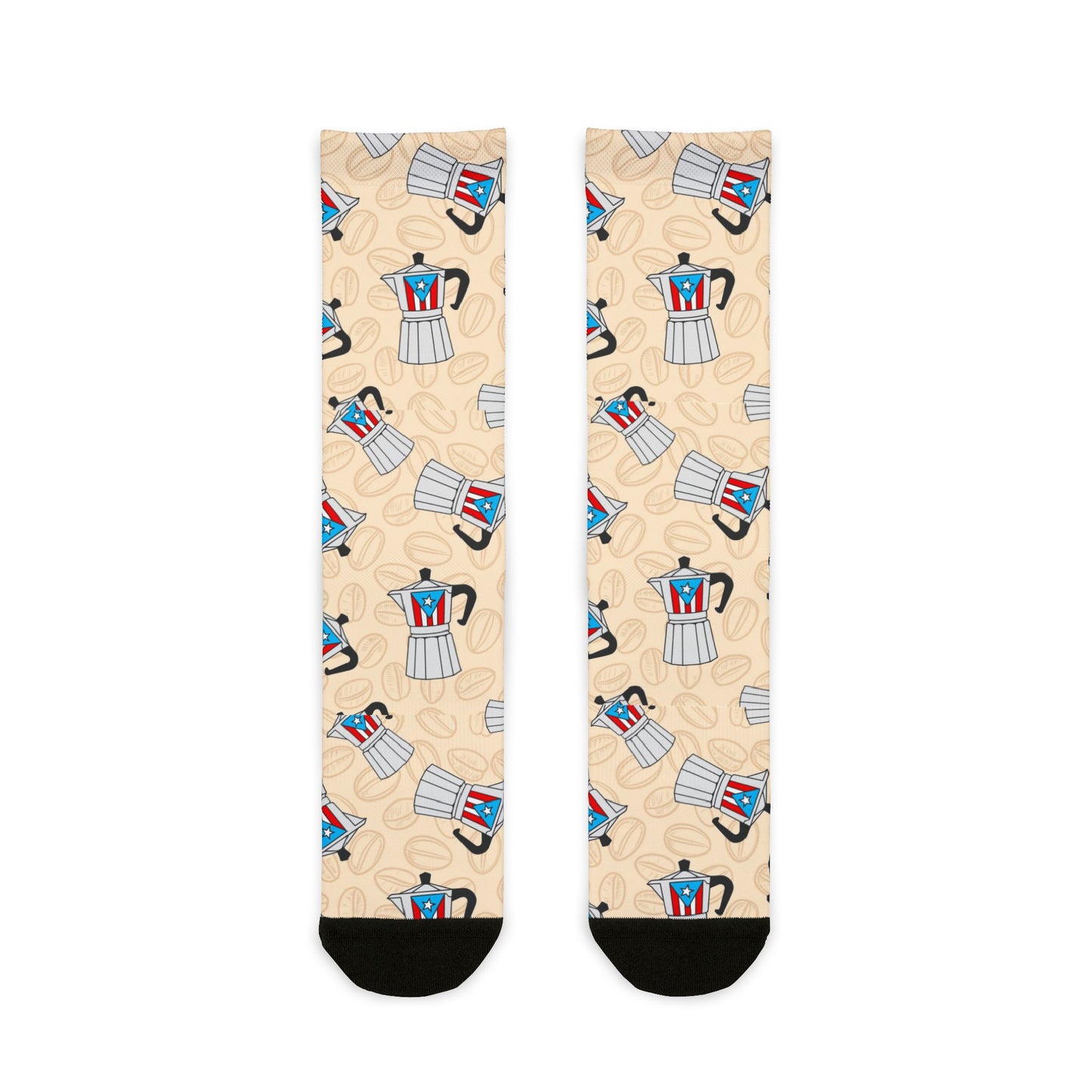 Coffee Moka Pot Crew Socks — Cute Espresso Patterned Sublimation Socks