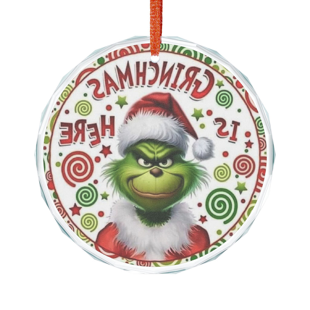 Grinch Christmas Glass Ornament - Holiday Decor