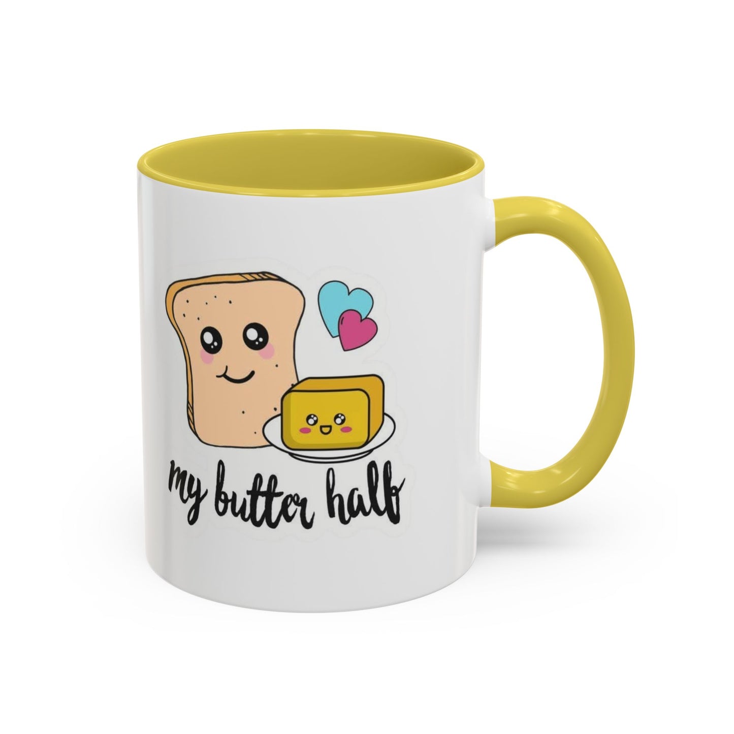 Motivational & Funny Quote Mugs Uplifting Coffee Cup Gifts Cute Foodie Relationship Mug My Butter Half Design, Colorful 11oz & 15oz