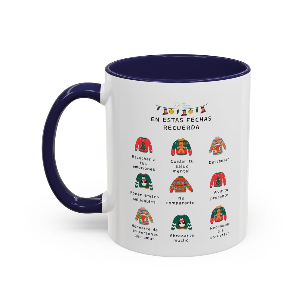 Coffee Mug — 'En Estas Fechas Recuerda' Holiday Sweater Reminder Accent Mug (11/15oz)
