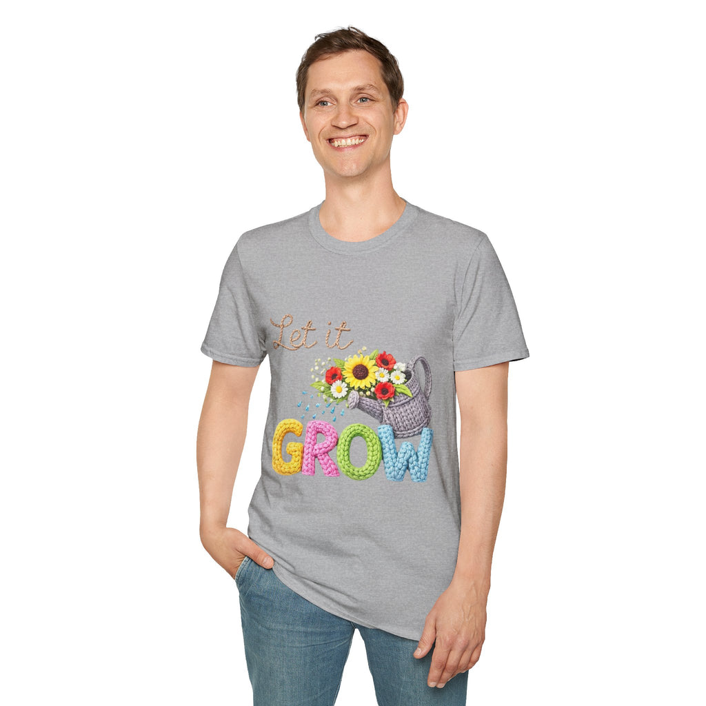 Let It Grow T-Shirt — Floral Watering Can Garden Tee