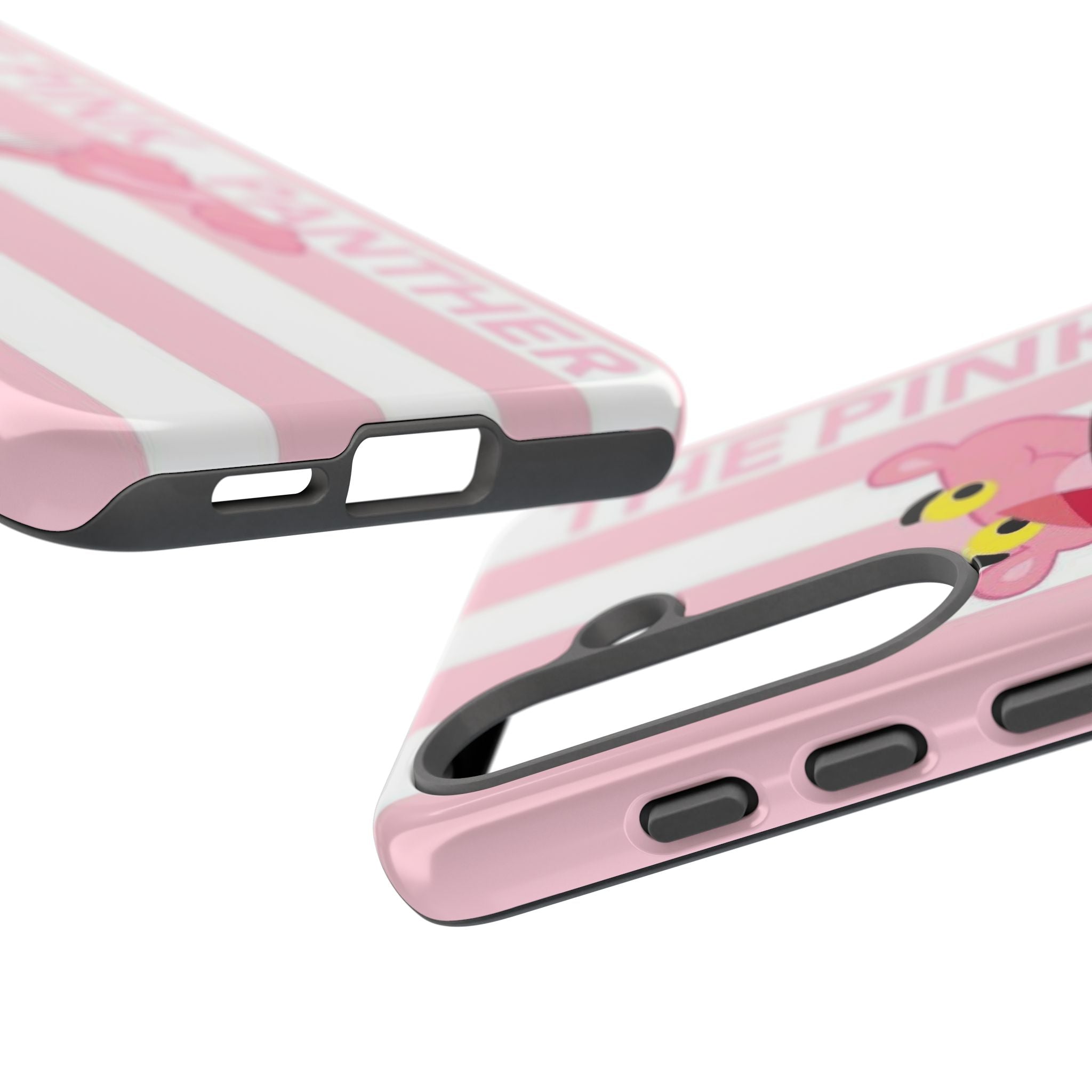Pink Panther Tough Case Retro Striped Phone Case with "The Pink Panther" Design