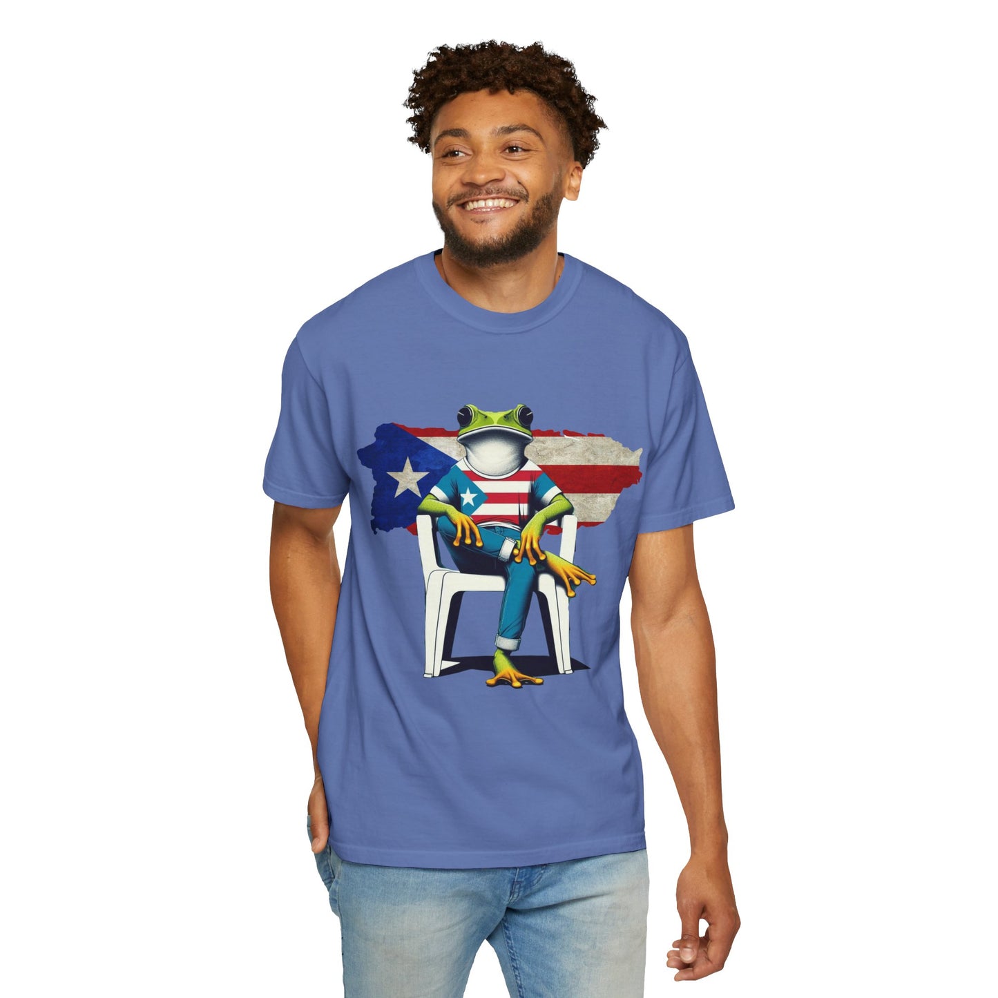 Patriotic Puerto Rican Shirt Patriotic Frog T-shirt, Humor Shirt, Gift for Nature Lovers, Summer BBQ Outfit