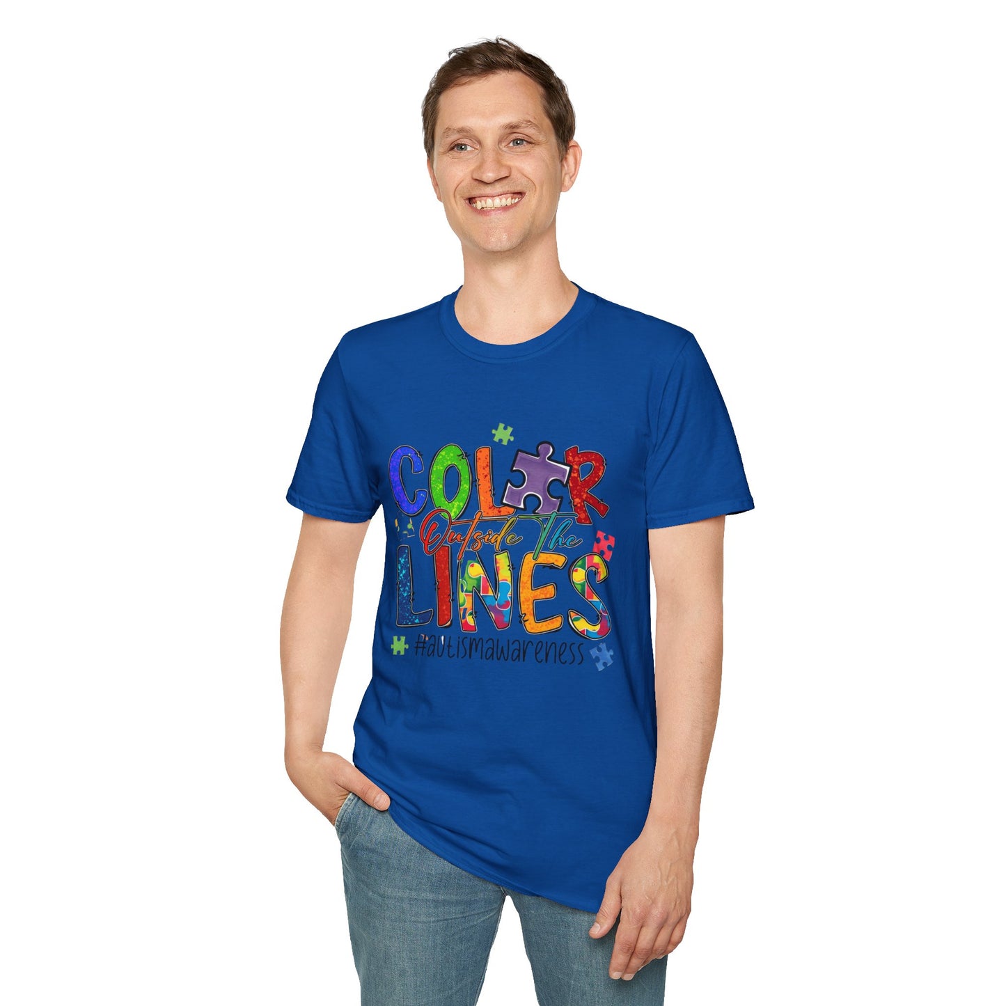 Color Outside the Lines Unisex T-Shirt for Autism Awareness