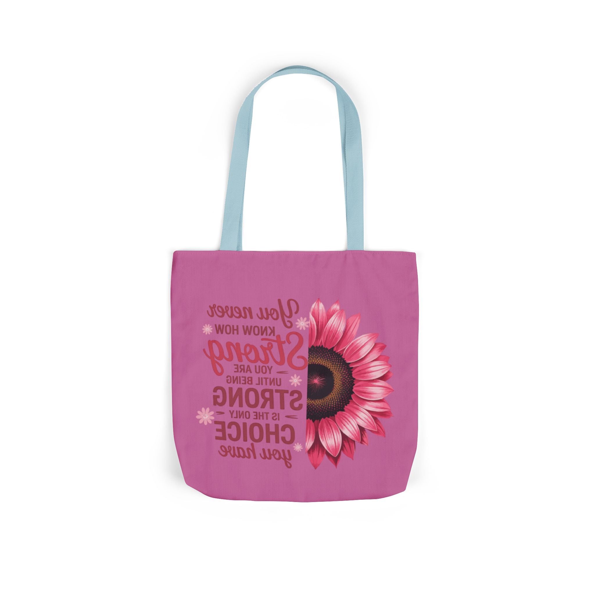 Cancer Survivor Hope Collection Inspirational Canvas Tote Bag with Floral Design